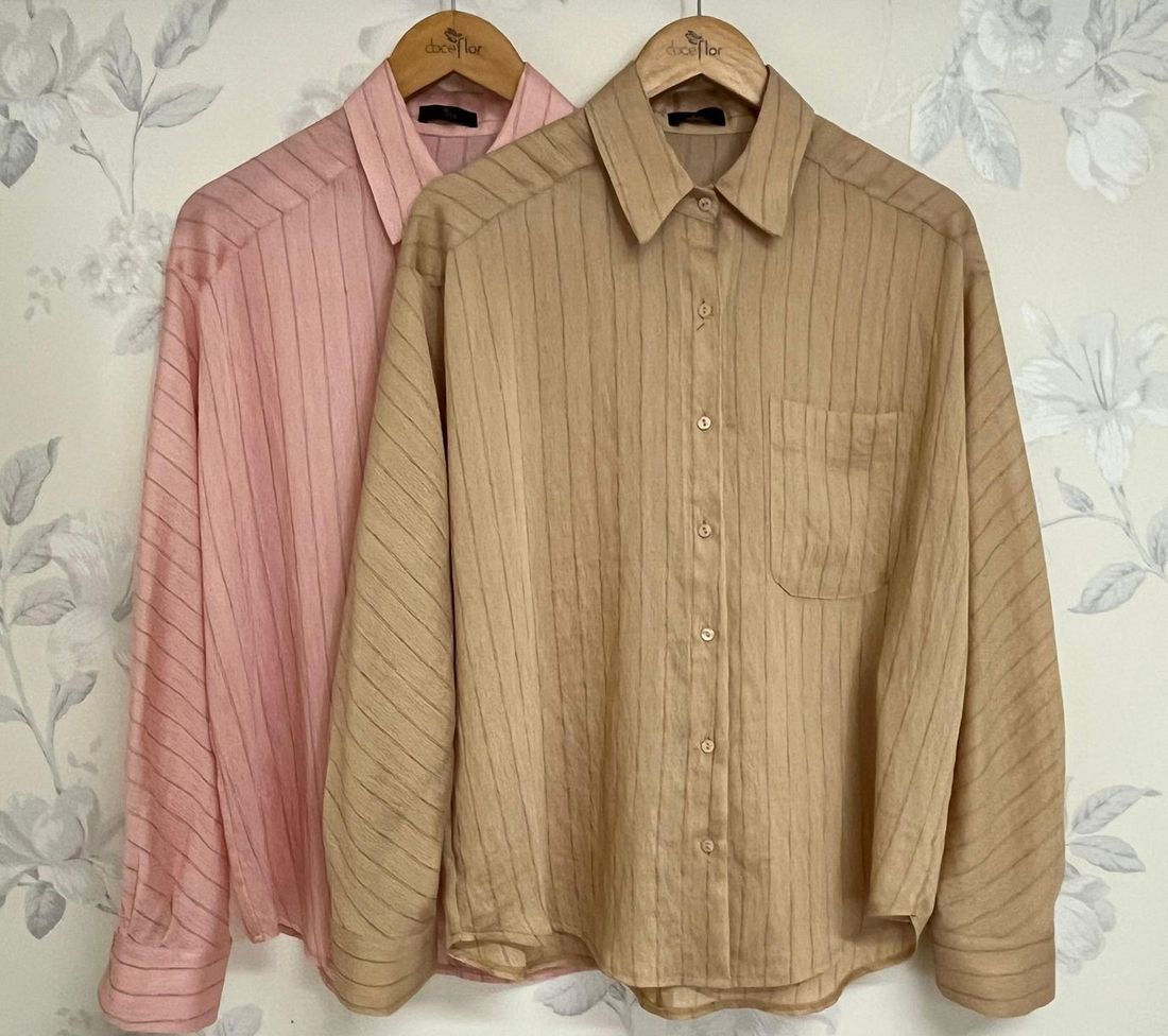 Camisa Alfaiataria Leve Listrada - Doce Flor