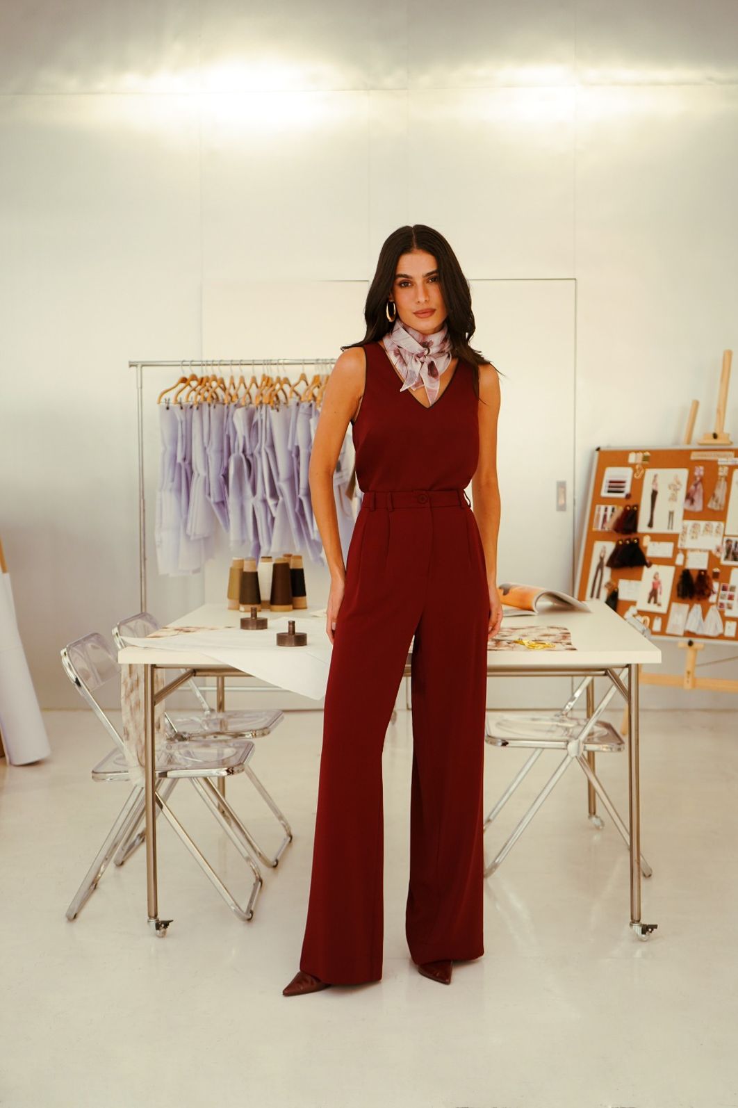 Calça Wide Prega Dupla - Donna Ritz