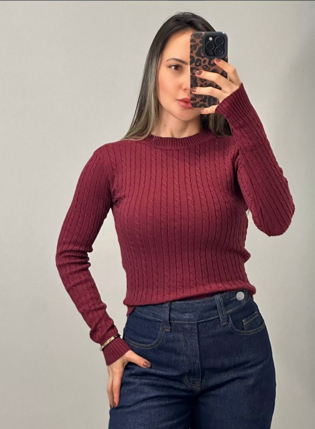 Blusa Tricot Modal Tranças Blusa Tricot Modal Tranças