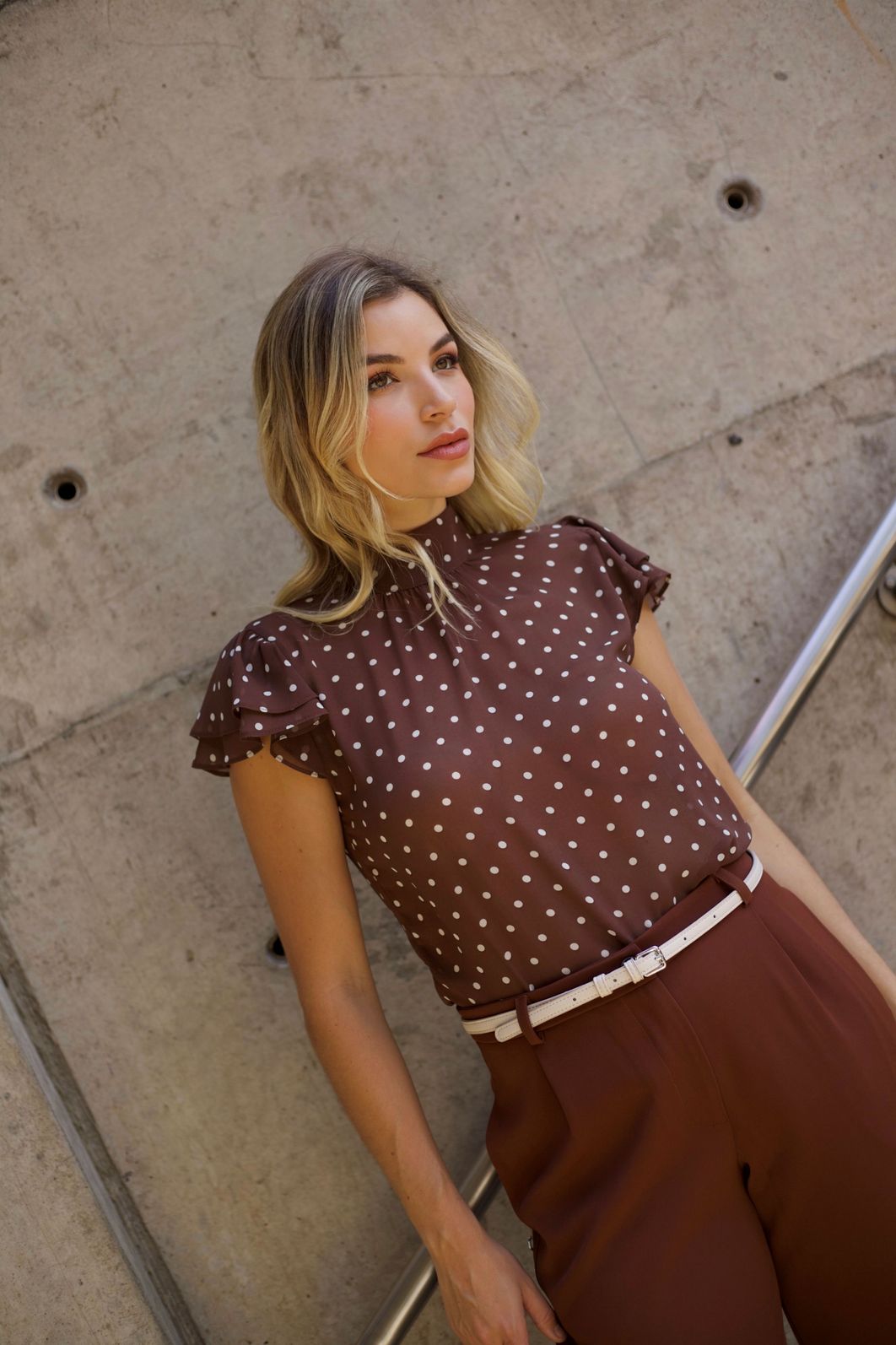 Blusa Crepe Gola Alta Poás - Doce Flor