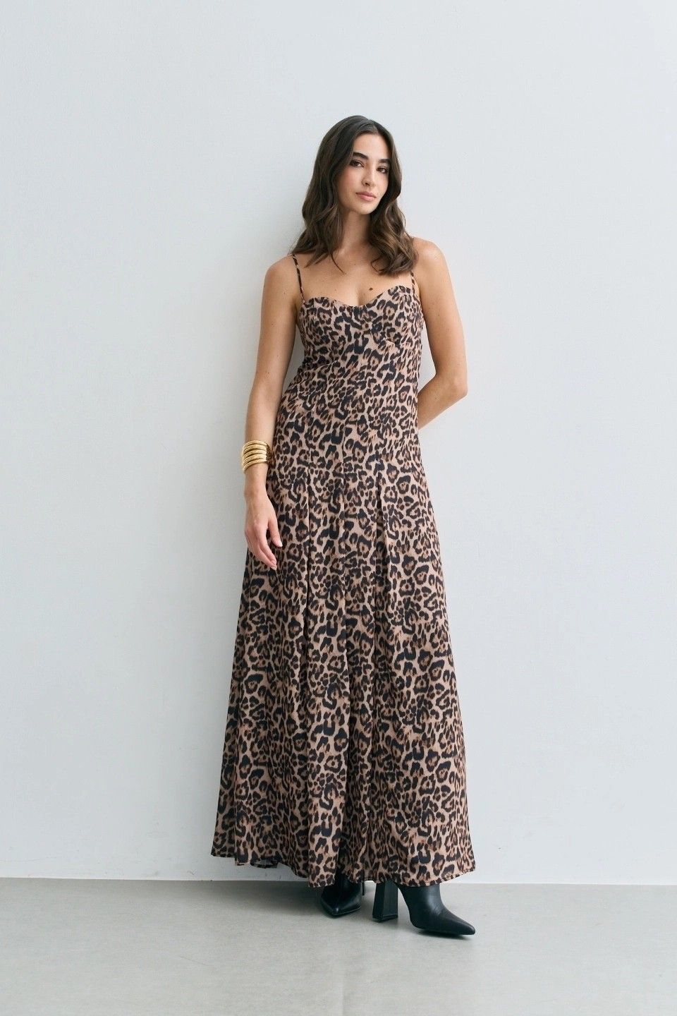 Vestido Longo Estampa Onça Vestido Longo Estampa Onça