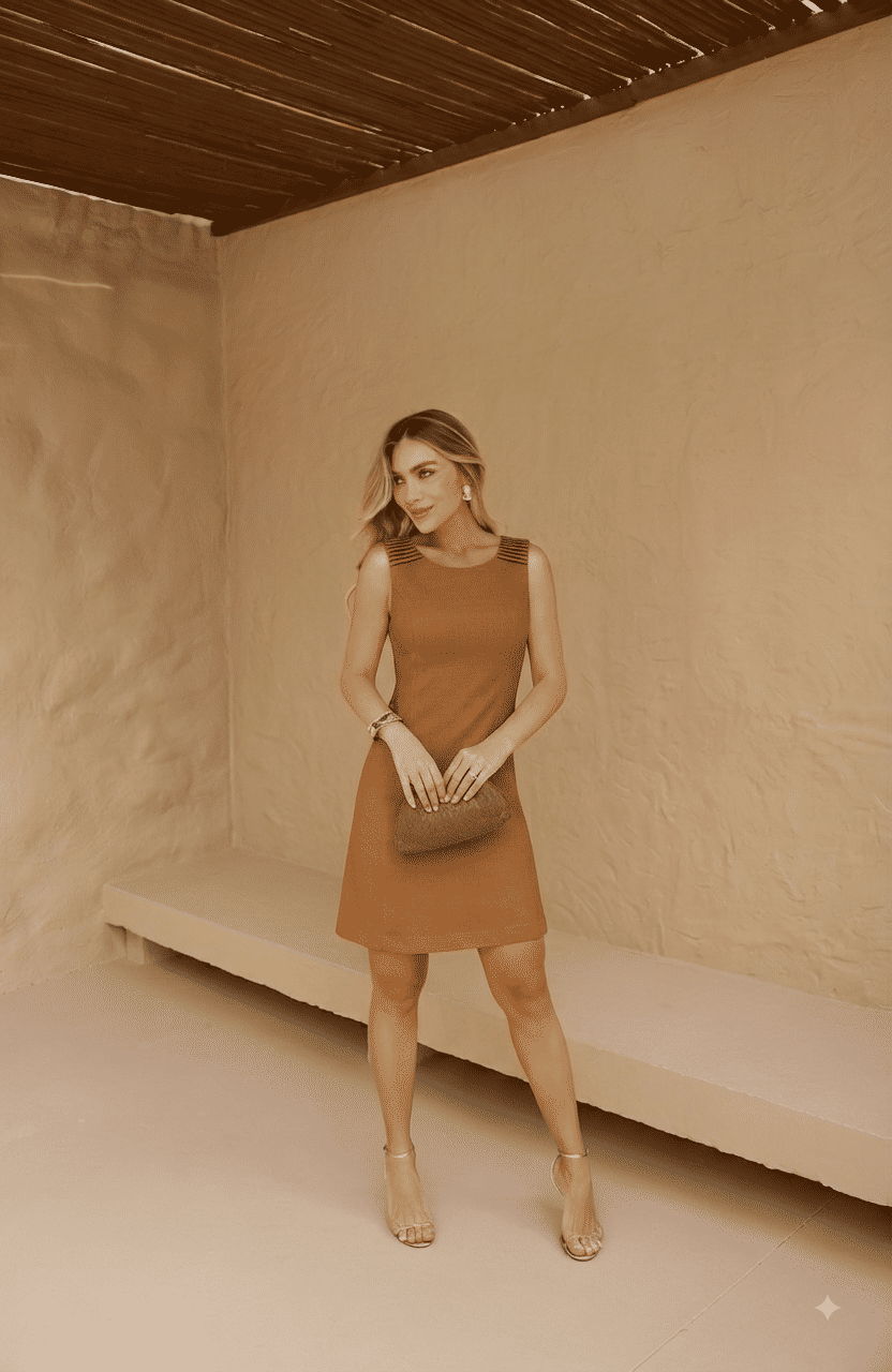 Vestido Alfaiataria Mista Evasê - Doce Flor Vestido Alfaiataria Mista Evasê - Doce Flor