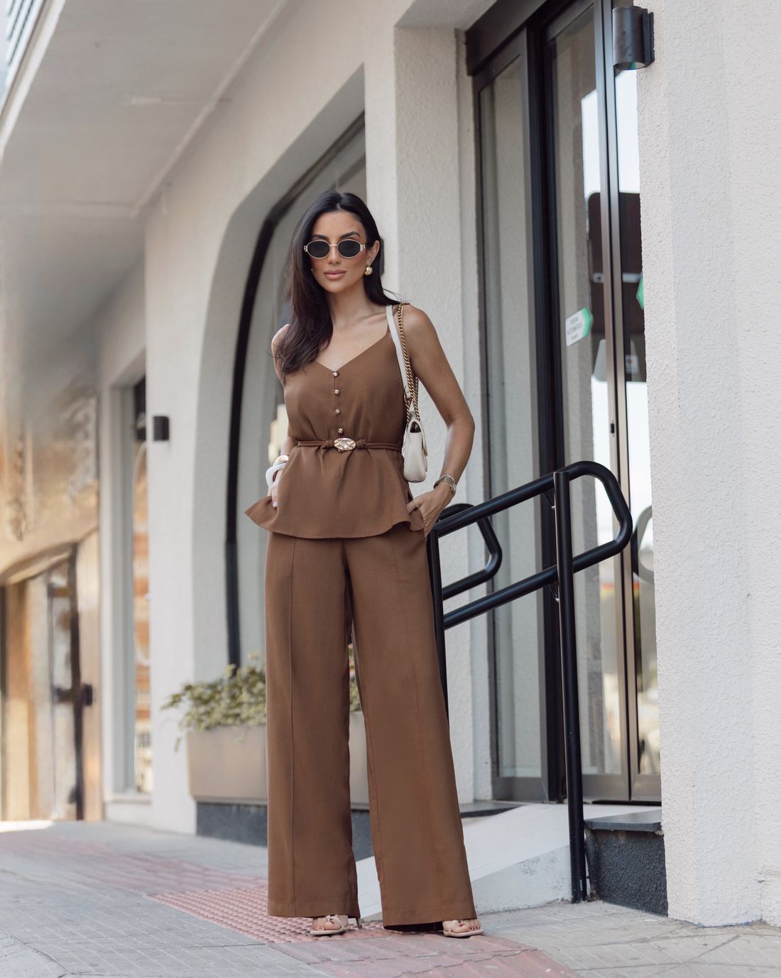 Calça Marrant Reta Nervura Botão Orgânico - Milalai