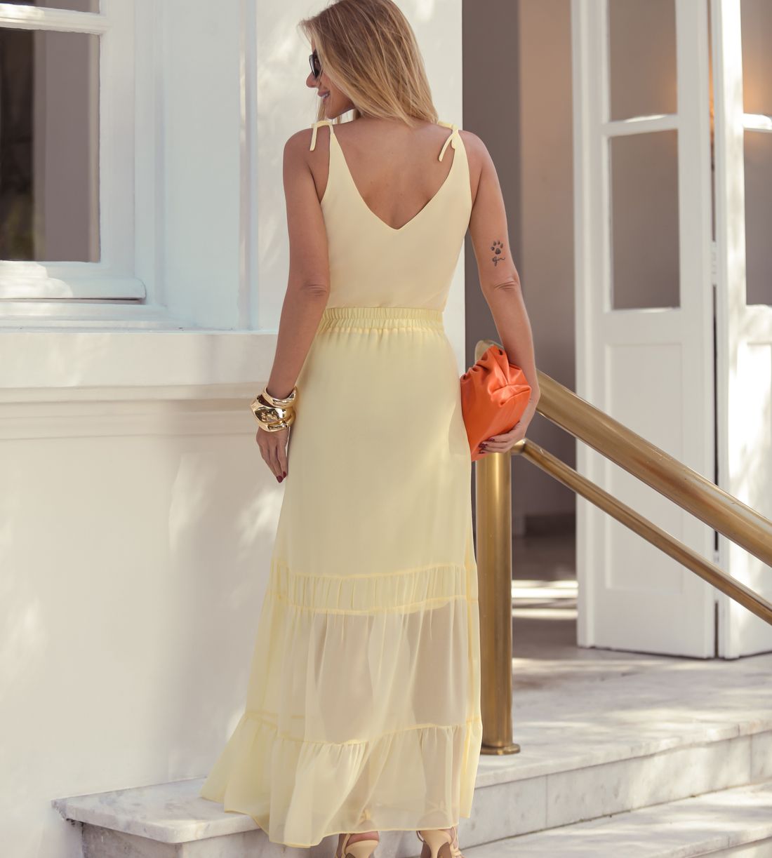 Conjunto Regata e Saia Longa Chiffon - Donna Ritz Conjunto Regata e Saia Longa Chiffon - Donna Ritz