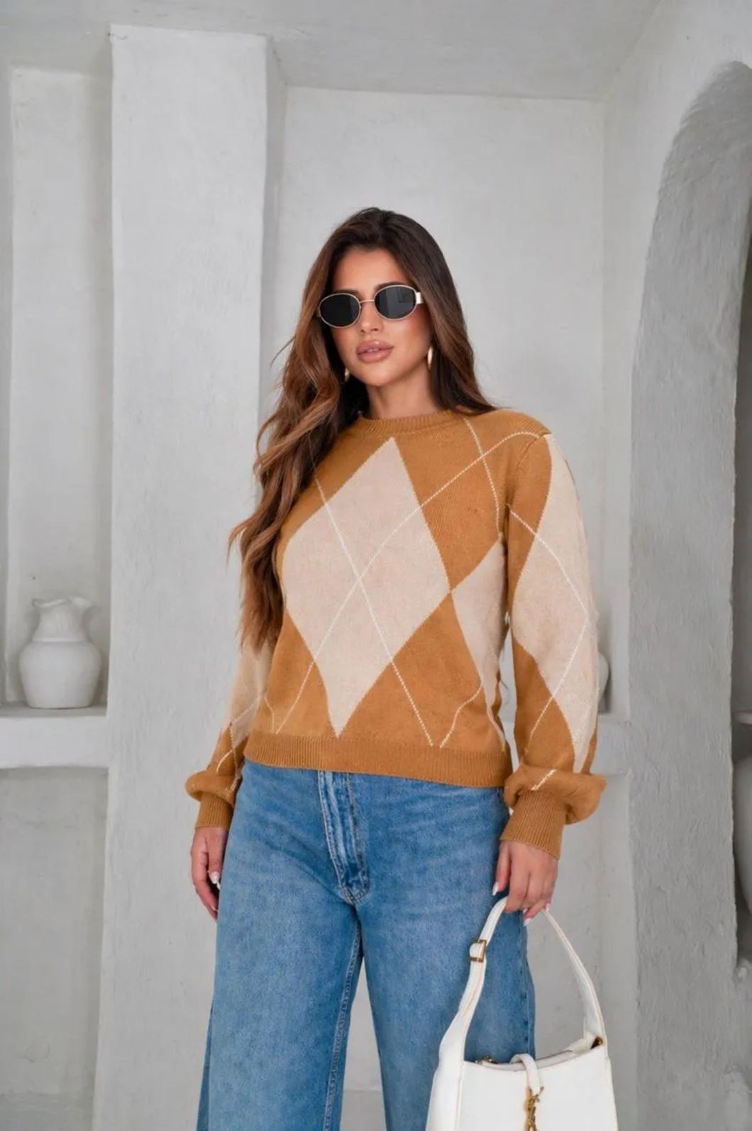 Blusa Tricot Estampa Escocesa Blusa Tricot Estampa Escocesa