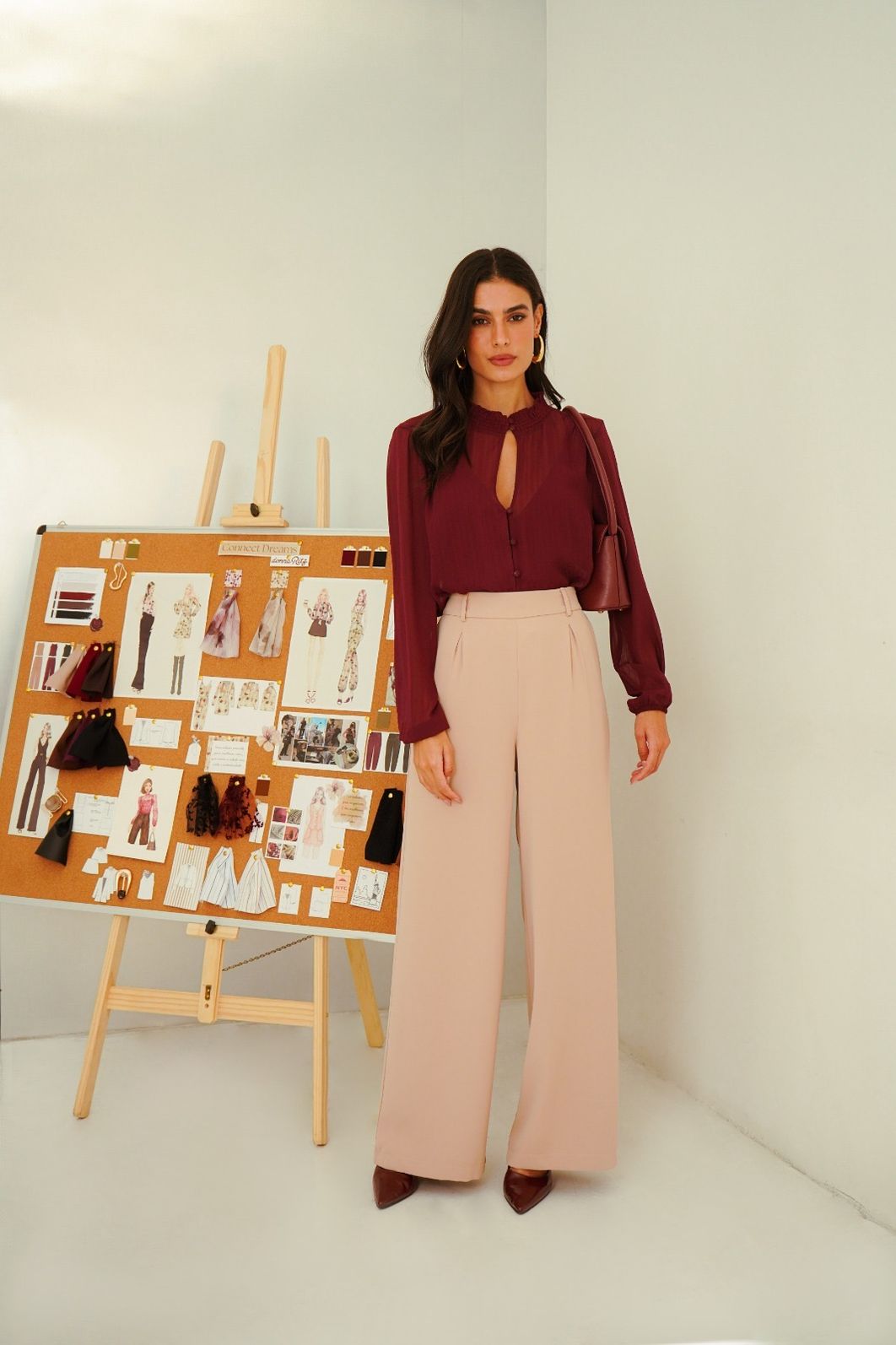 Blusa Gola Lastex Chiffon Listras - Donna Ritz