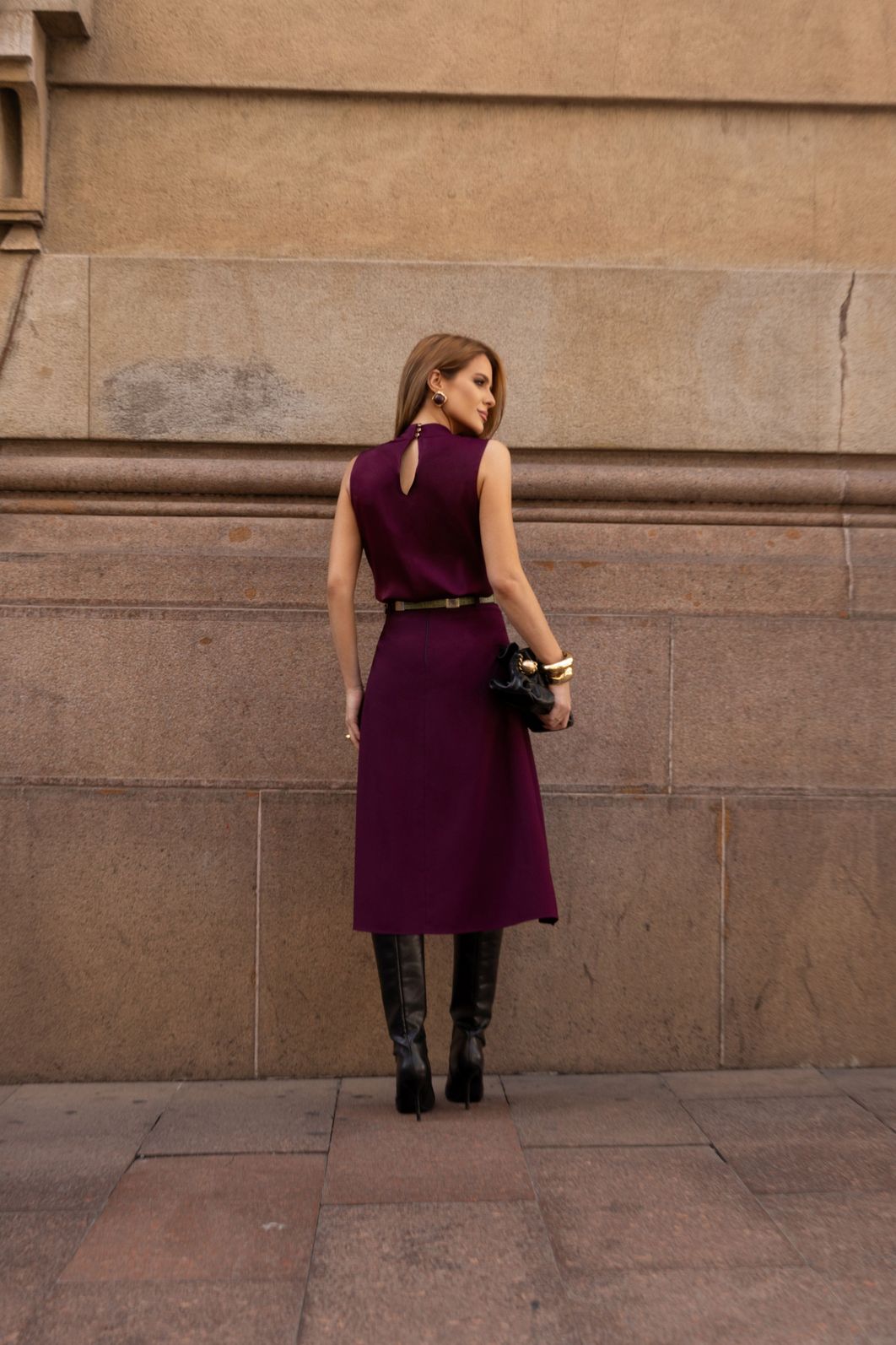 Saia Midi Prega - Doce Flor