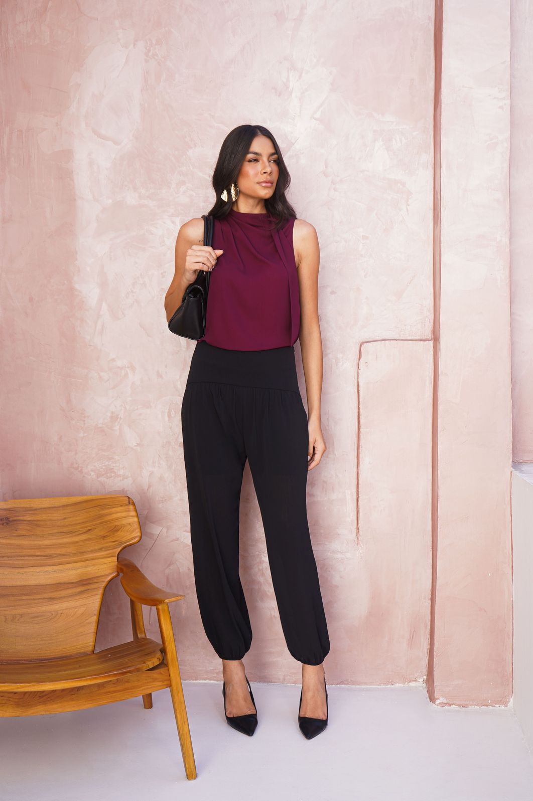 Calça Harem Yoryu Texturizado - Donna Ritz Calça Harem Yoryu Texturizado - Donna Ritz
