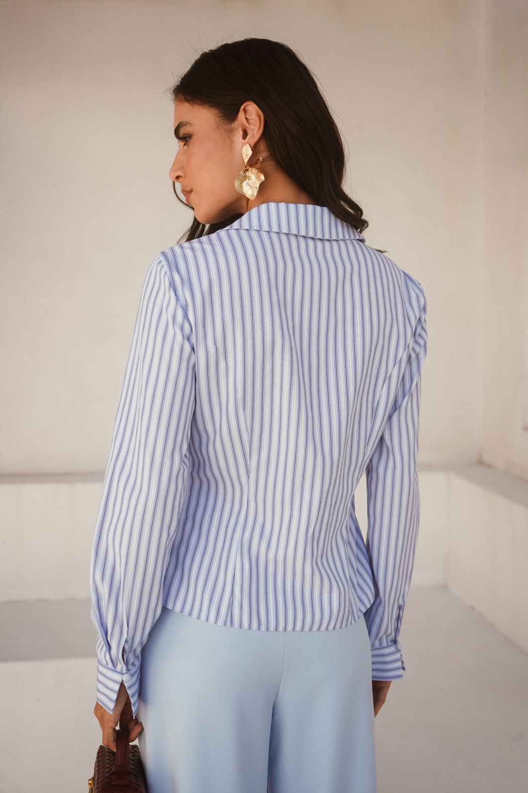 Camisa Algodão Tricoline Listrada - Donna Ritz