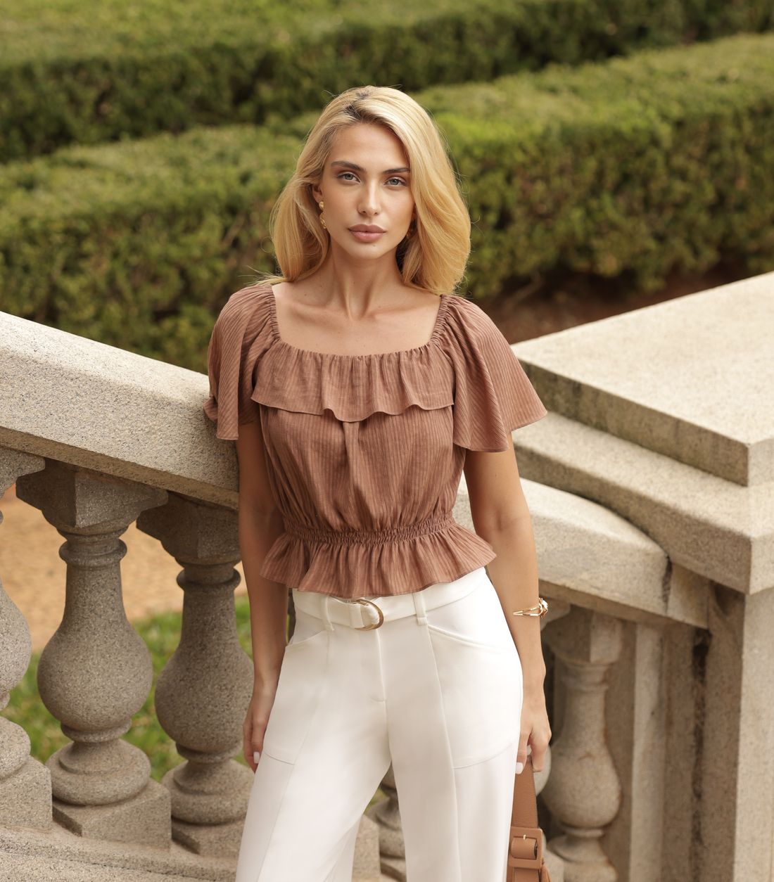 Blusa Ombro a Ombro Babados - Doce Flor