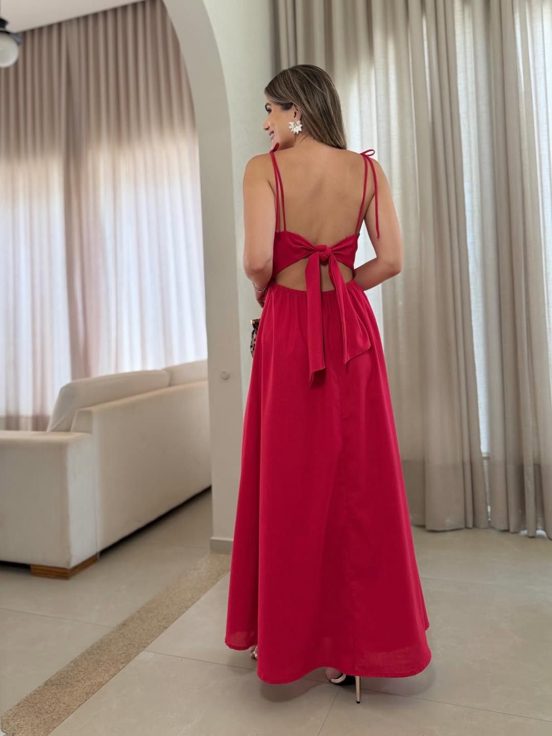 Vestido Viscolinho Amarração Nas Costas - Reve Brand