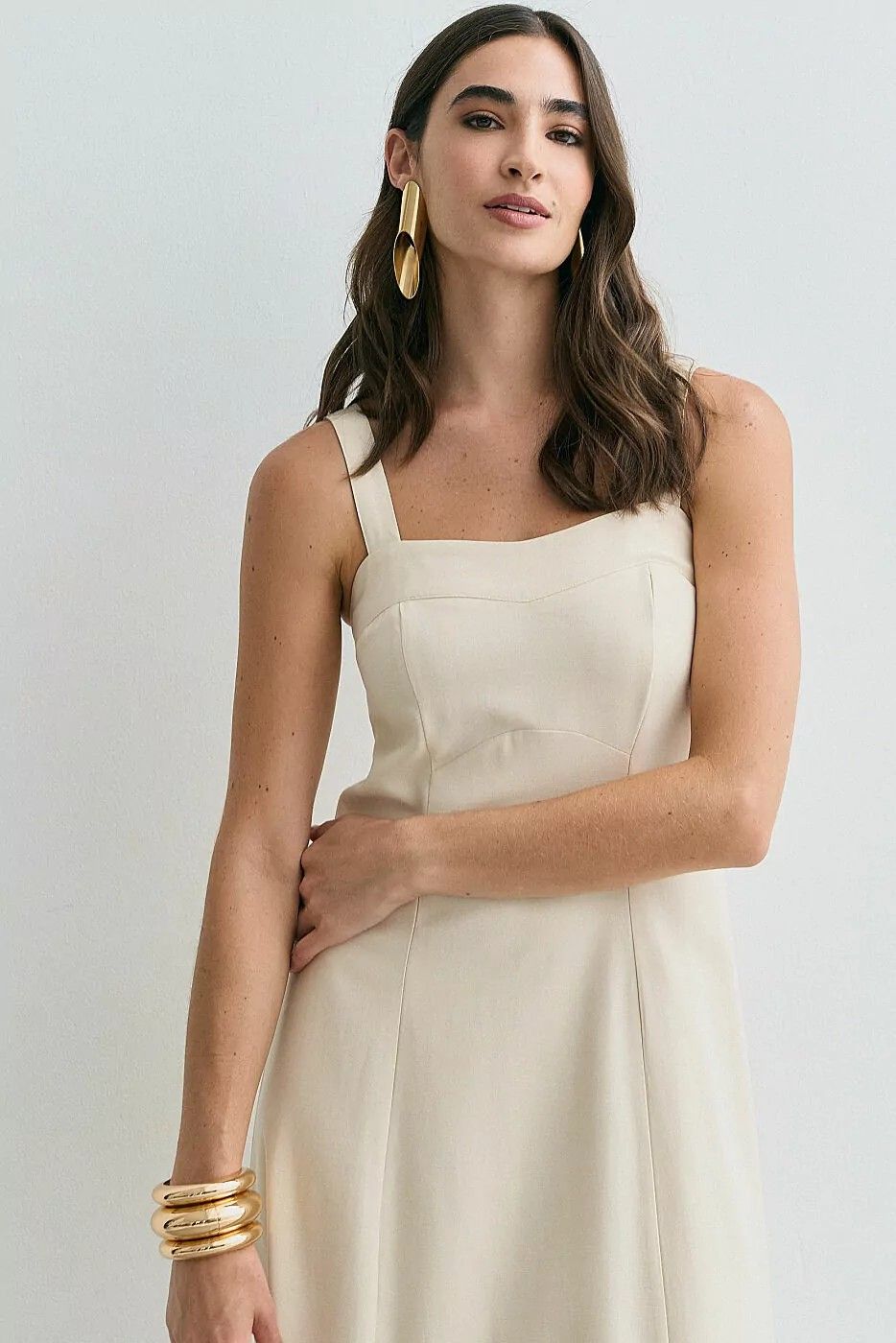 Vestido Viscose Longo Alça Larga Vestido Viscose Longo Alça Larga