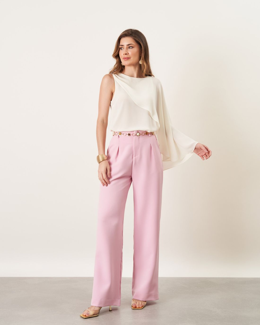 Blusa Crepe Capa Assimétrica - Milalai Blusa Crepe Capa Assimétrica - Milalai
