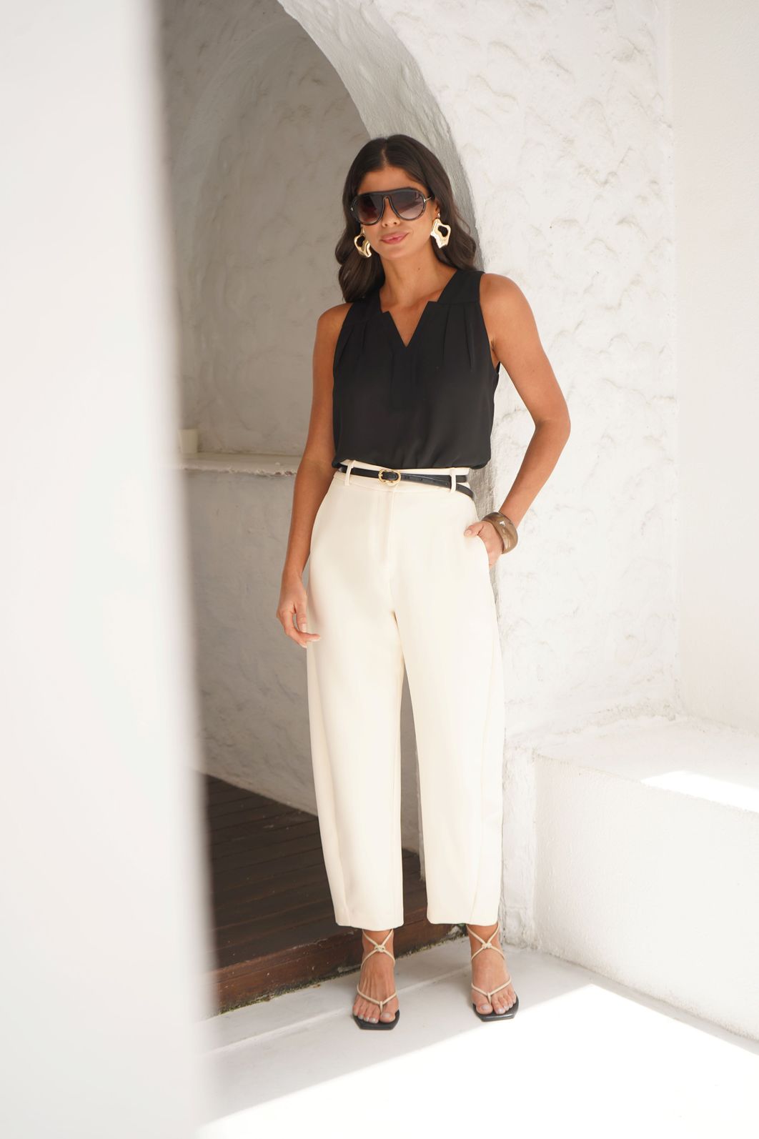Regata Crepe Decote Pregas - Donna Ritz Regata Crepe Decote Pregas - Donna Ritz