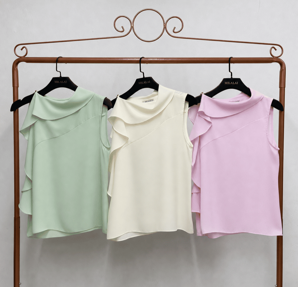 Blusa Crepe Gola Babados - Milalai Blusa Crepe Gola Babados - Milalai