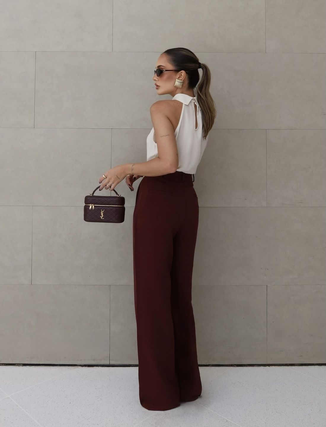 Calça Alfaiataria Reta Com Recorte - Milalai