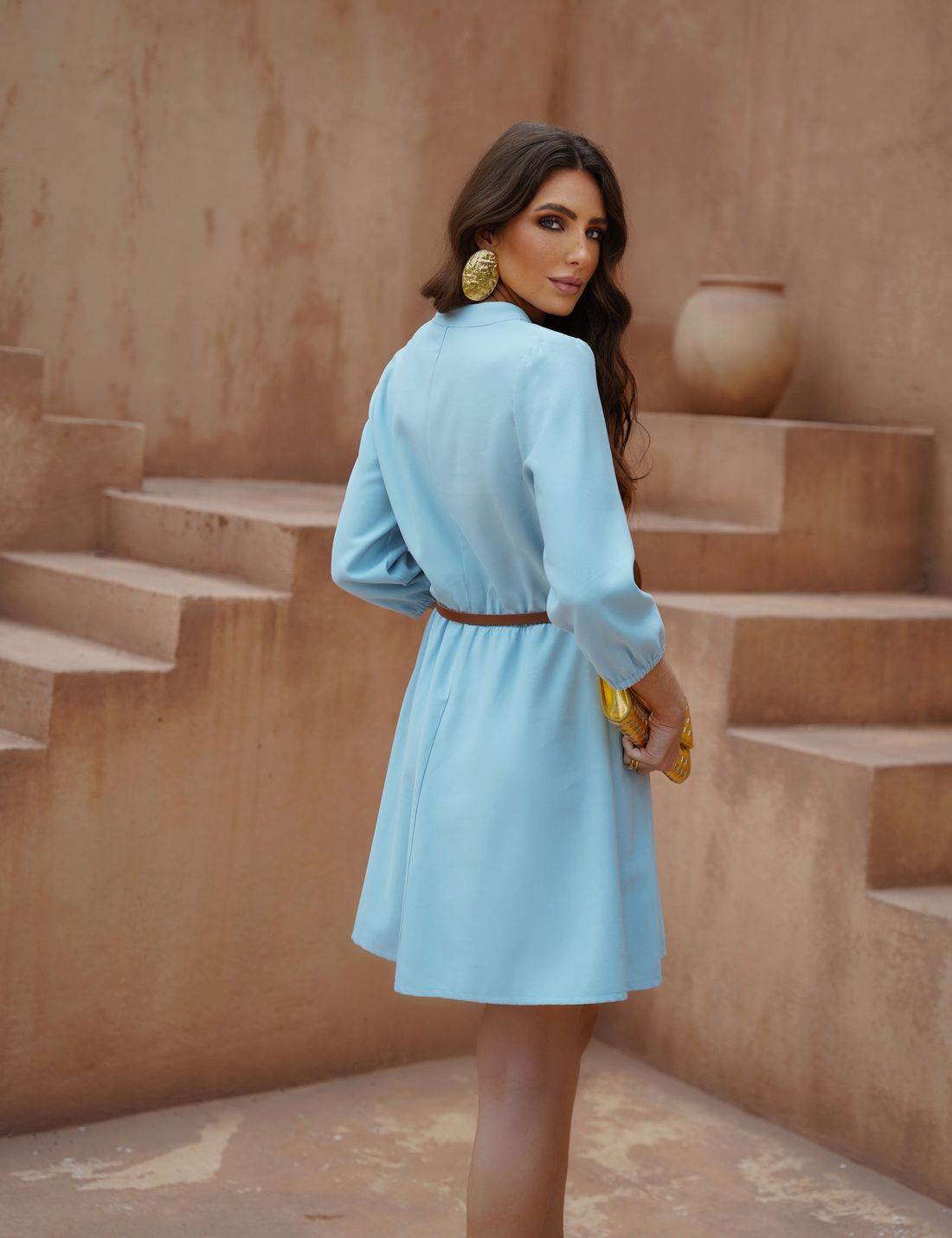 Vestido Manga 3/4 com Cinto - Doce Flor