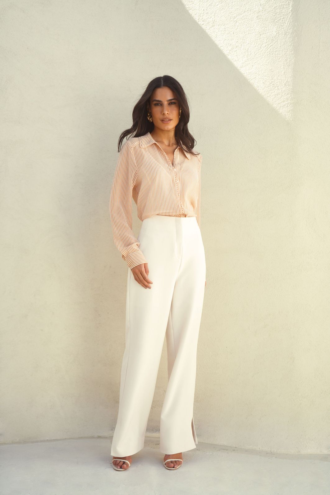 Camisa Chiffon Listras - Donna Ritz Camisa Chiffon Listras - Donna Ritz