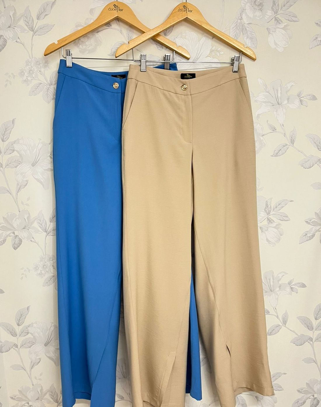 Calça Wide Leg Fenda Barra - Doce Flor