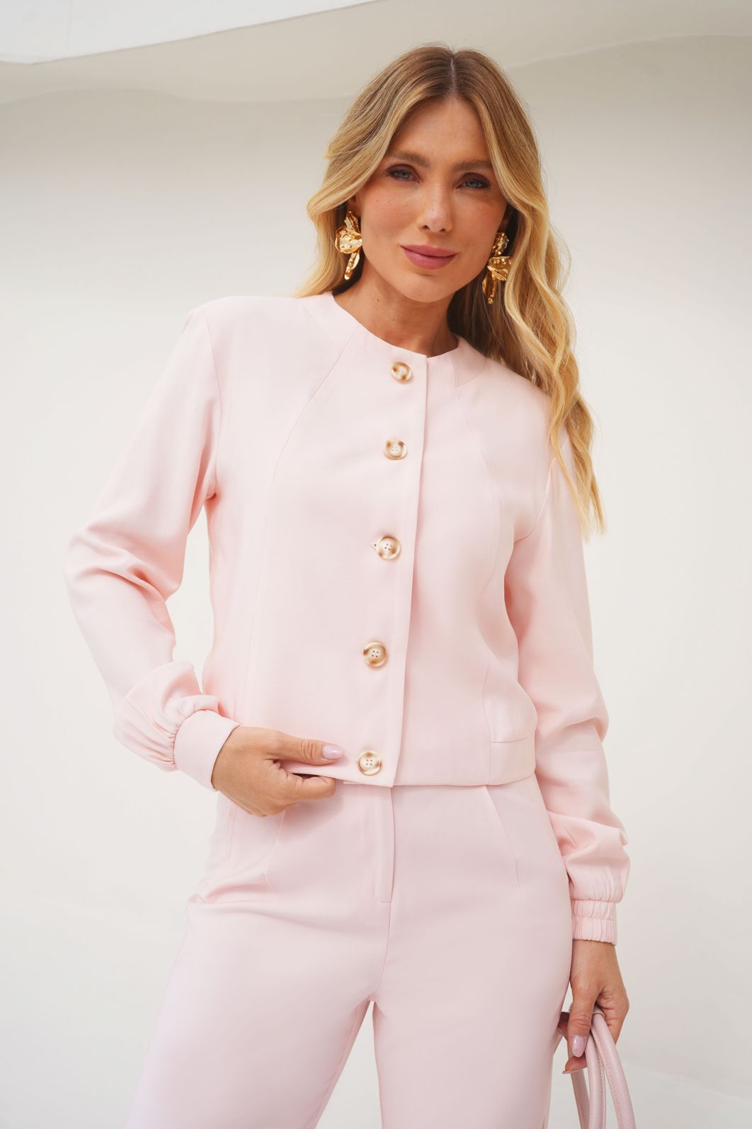 Jaqueta Bomber Twill Botões- Donna Ritz Jaqueta Bomber Twill Botões- Donna Ritz