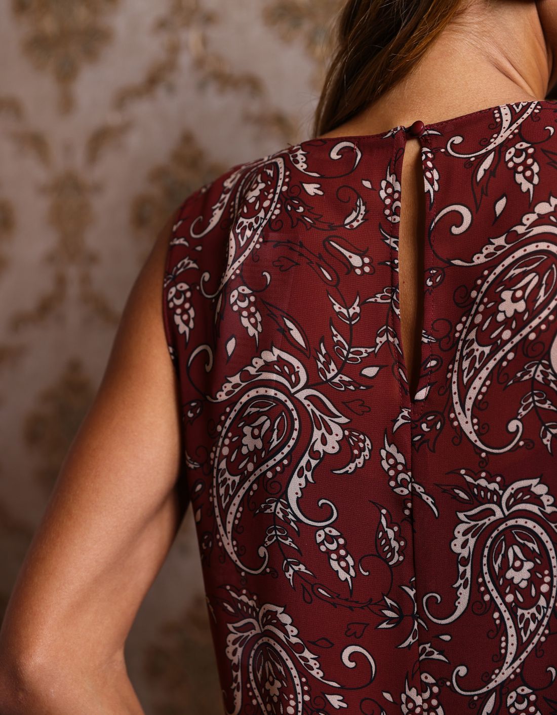 Blusa Crepe Cavada Estampa Cashmere - Doce Flor