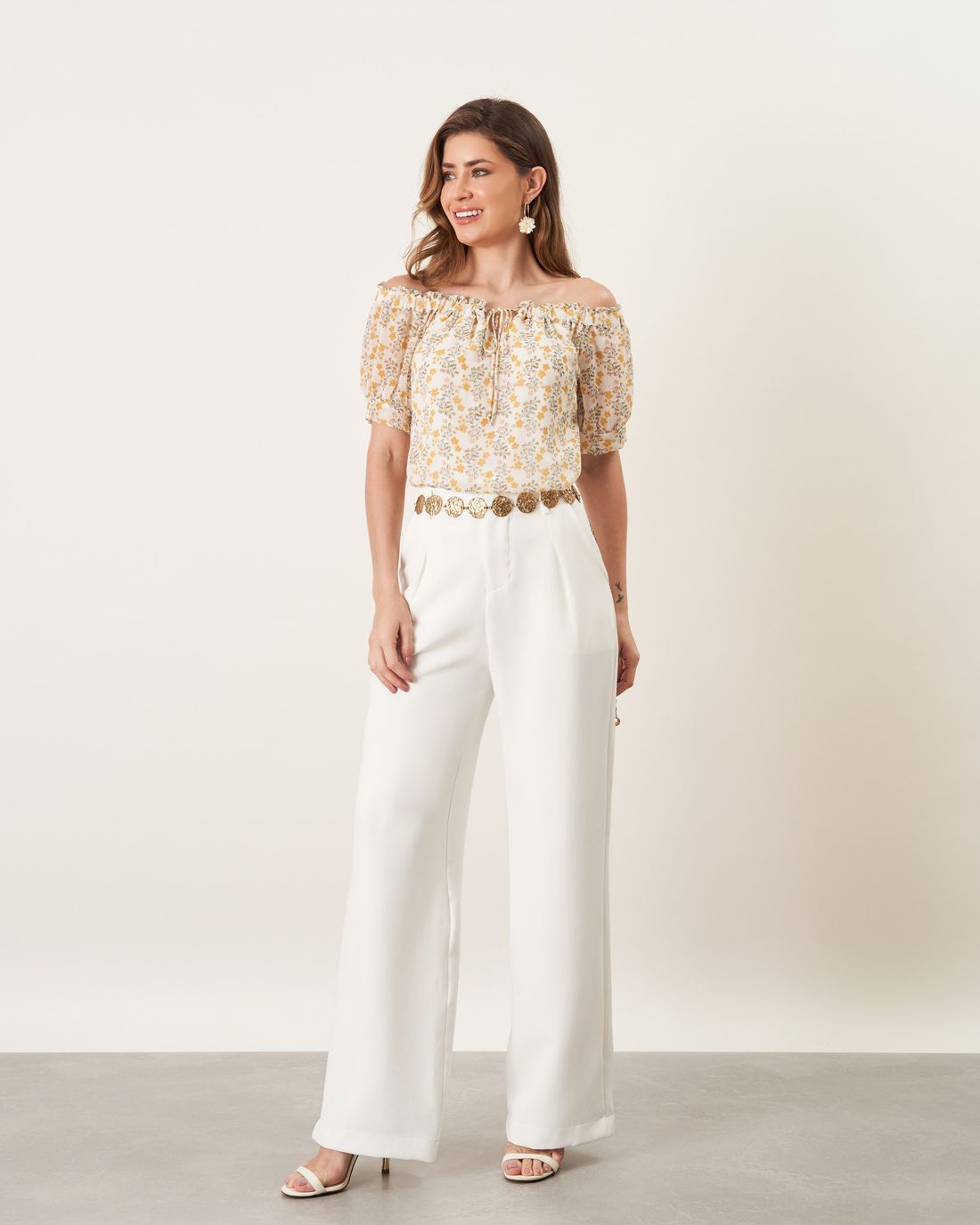 Blusa Ombro a Ombro Estampa Floral - Milalai