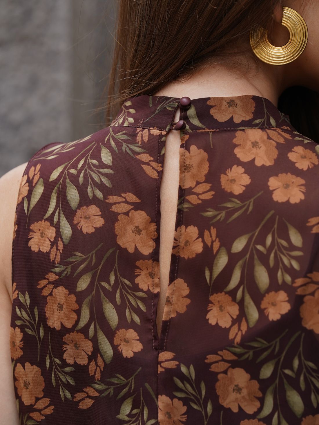 Vestido Floral Com Gola Degagê - Doce Flor Vestido Floral Com Gola Degagê - Doce Flor