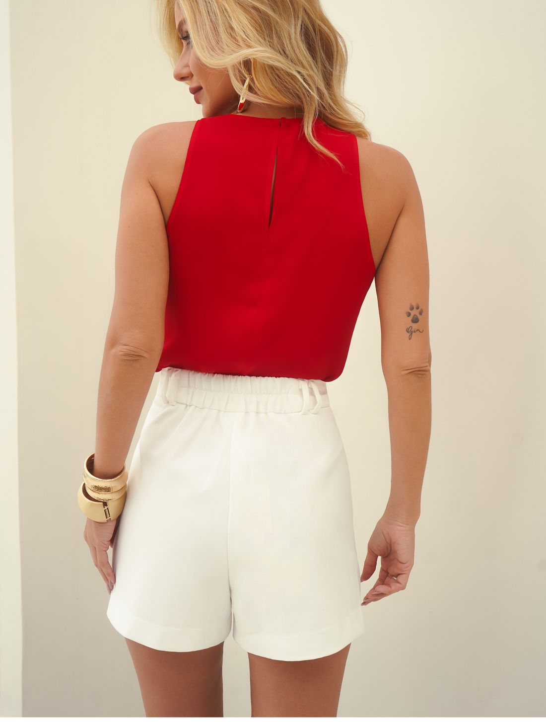 Shorts Pregas Elástico - Donna Ritz