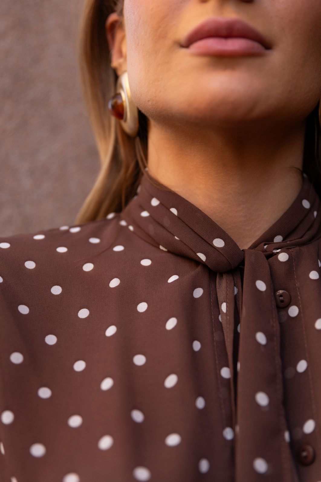 Camisa Crepe Gola Laço Poás - Doce Flor