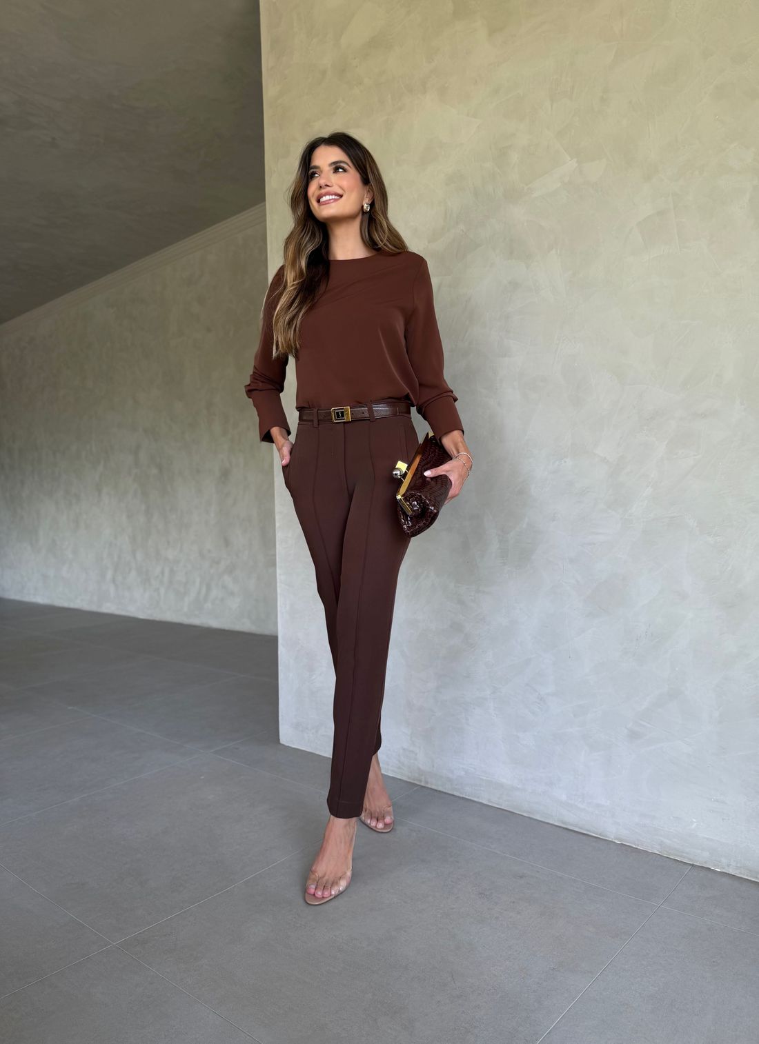 Calça Ariane Alfaiataria Com Nervuras - Doce Flor