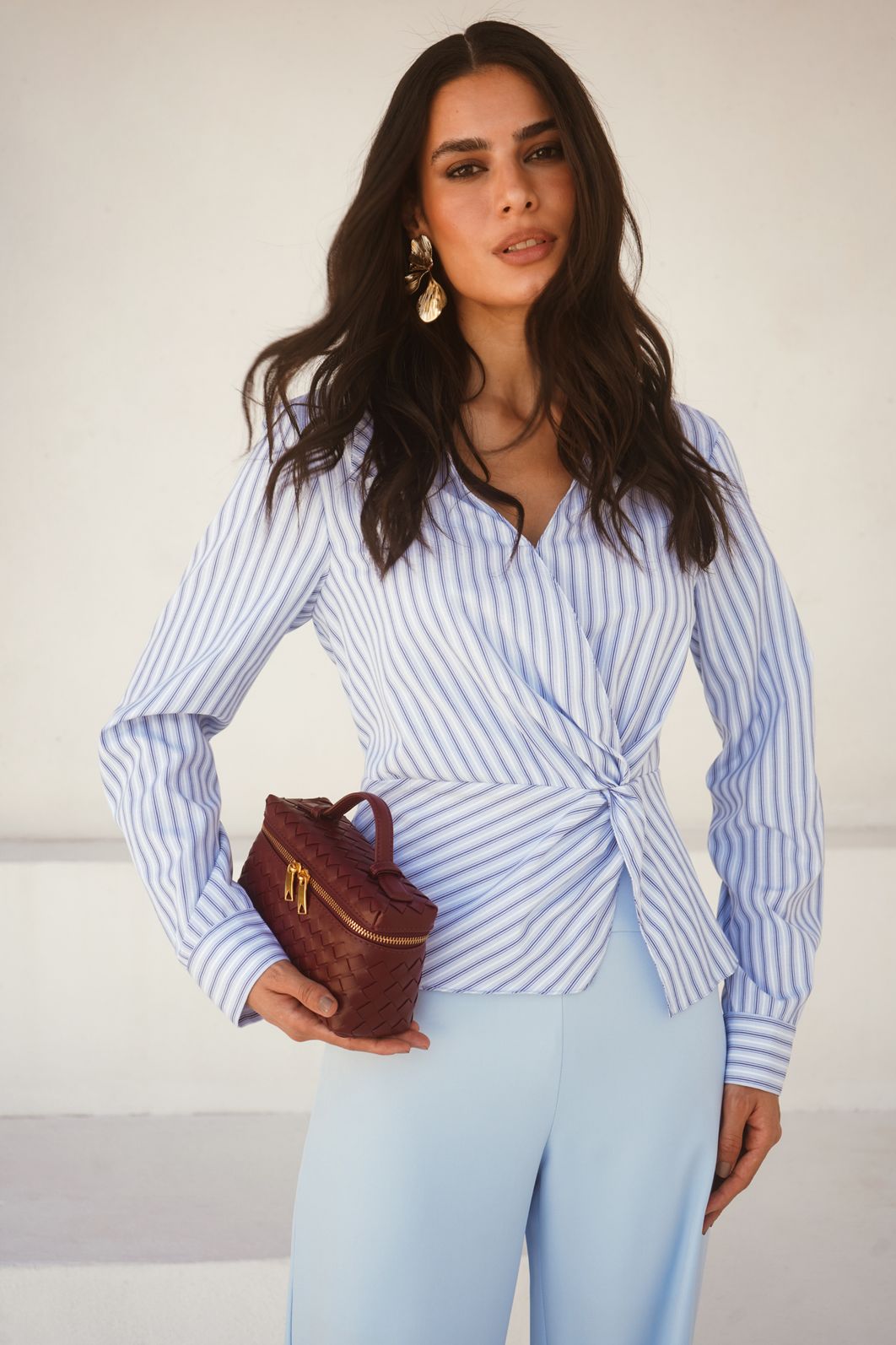 Camisa Algodão Tricoline Listrada - Donna Ritz