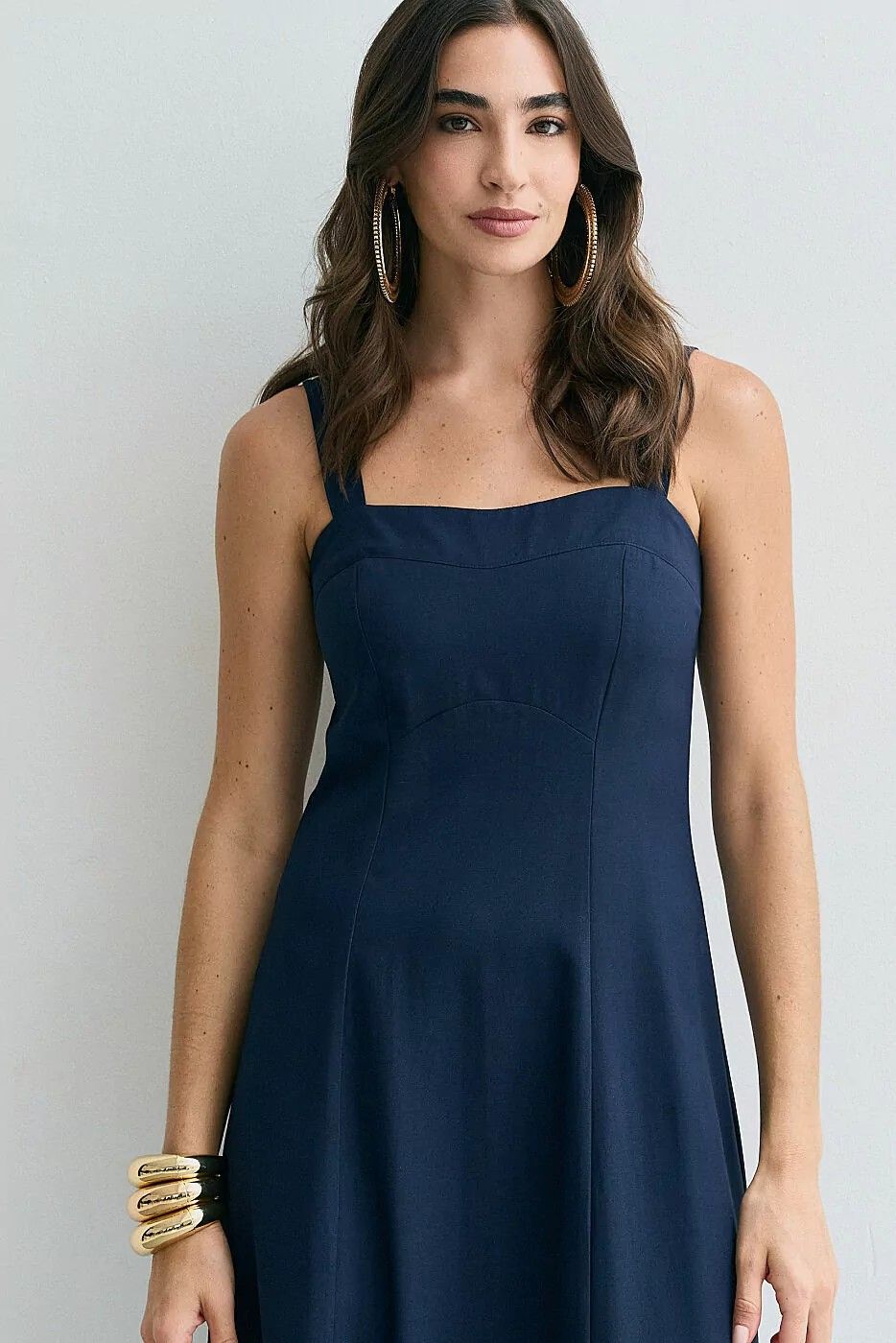 Vestido Viscose Longo Alça Larga Vestido Viscose Longo Alça Larga