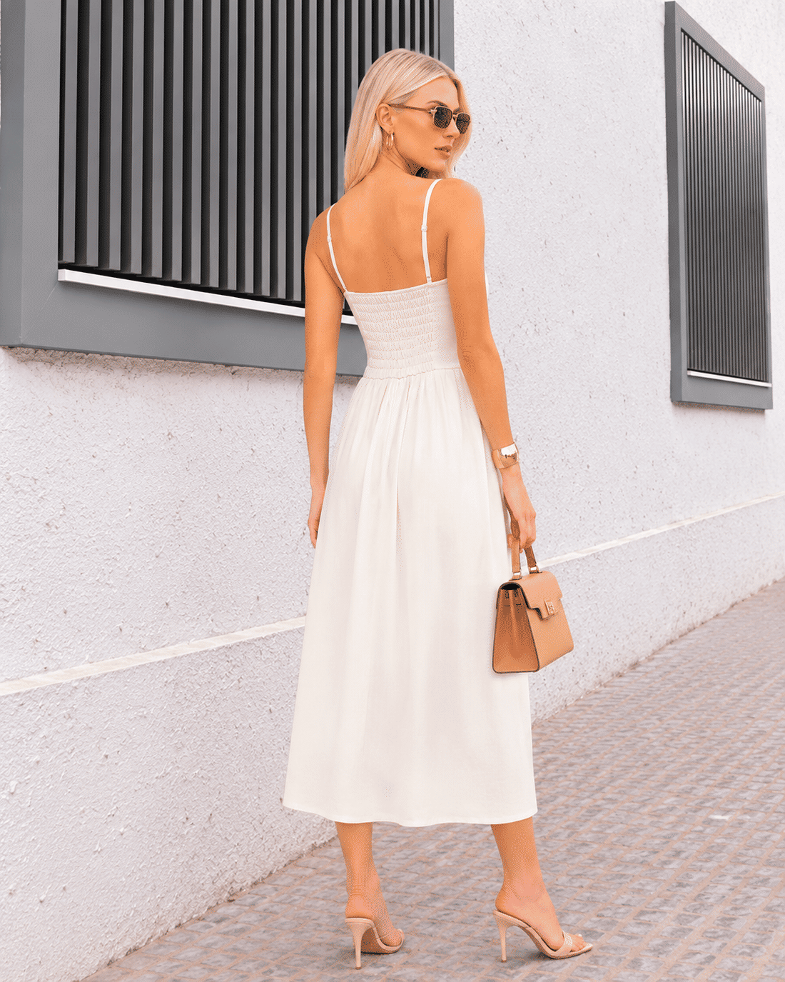 Vestido Midi Em Linen Lastex Vestido Midi Em Linen Lastex