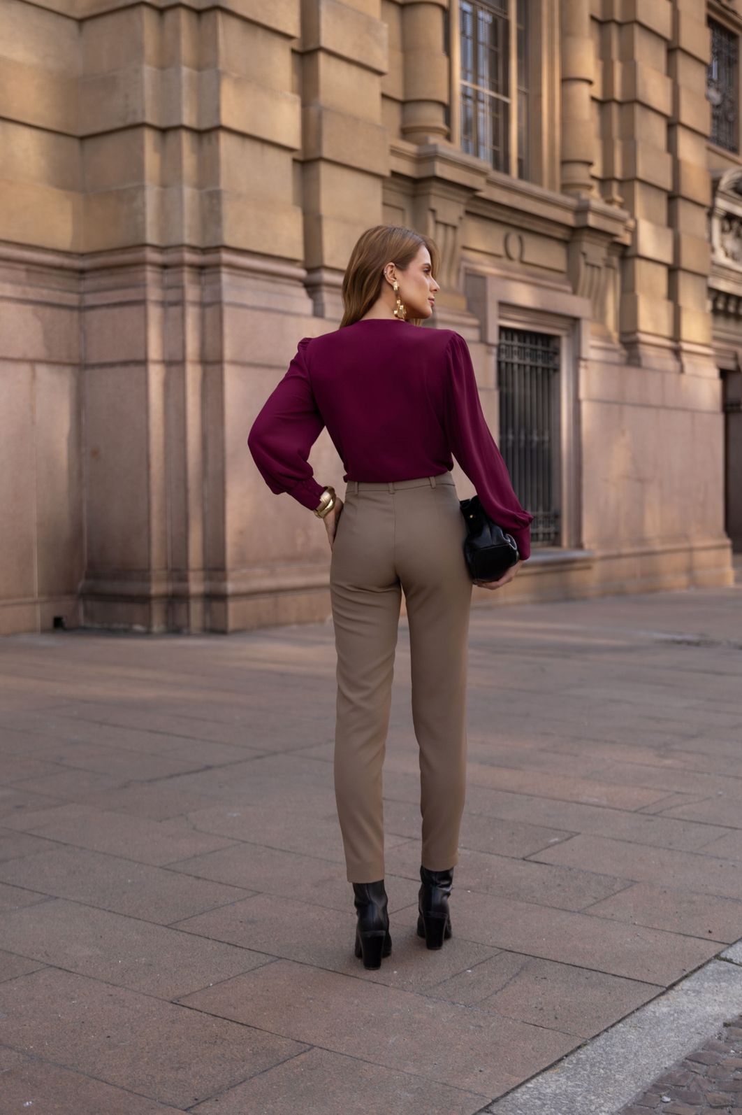 Blusa Crepe Decote Gota Manga Longa - Doce Flor