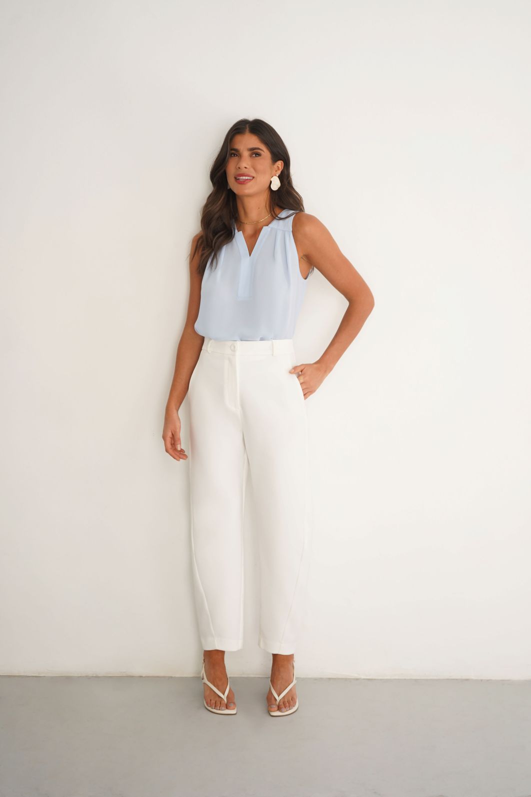 Regata Crepe Decote Pregas - Donna Ritz Regata Crepe Decote Pregas - Donna Ritz