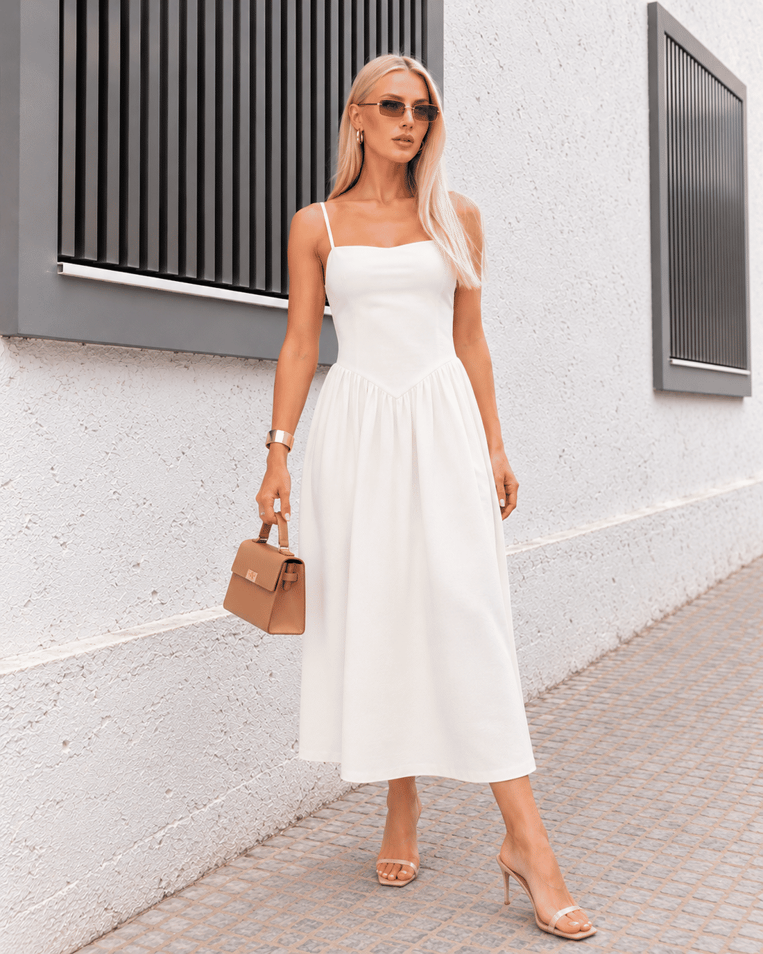 Vestido Midi Em Linen Lastex Vestido Midi Em Linen Lastex