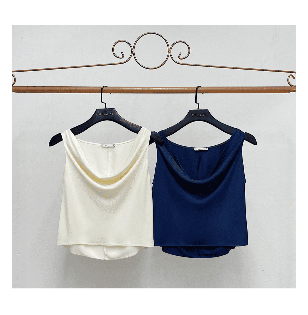 Regata Feminina Viscose Sarja Gola Degagê - Milalai Regata Feminina Viscose Sarja Gola Degagê - Milalai