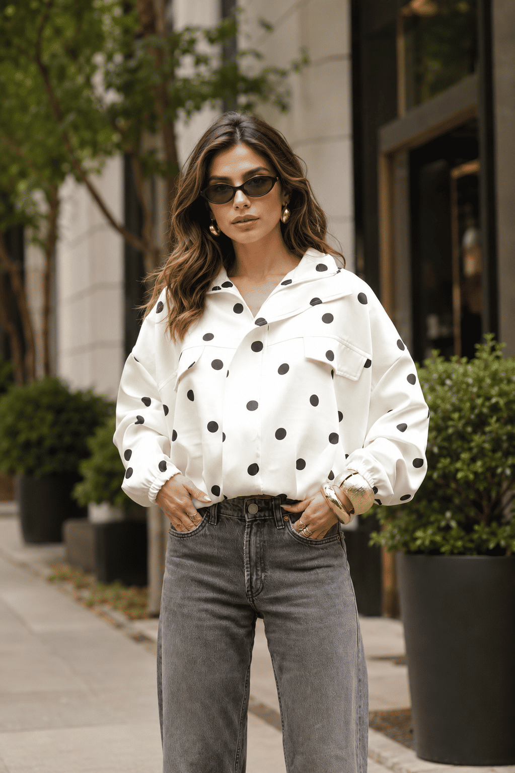 Jaqueta Oversized Poá Jaqueta Oversized Poá