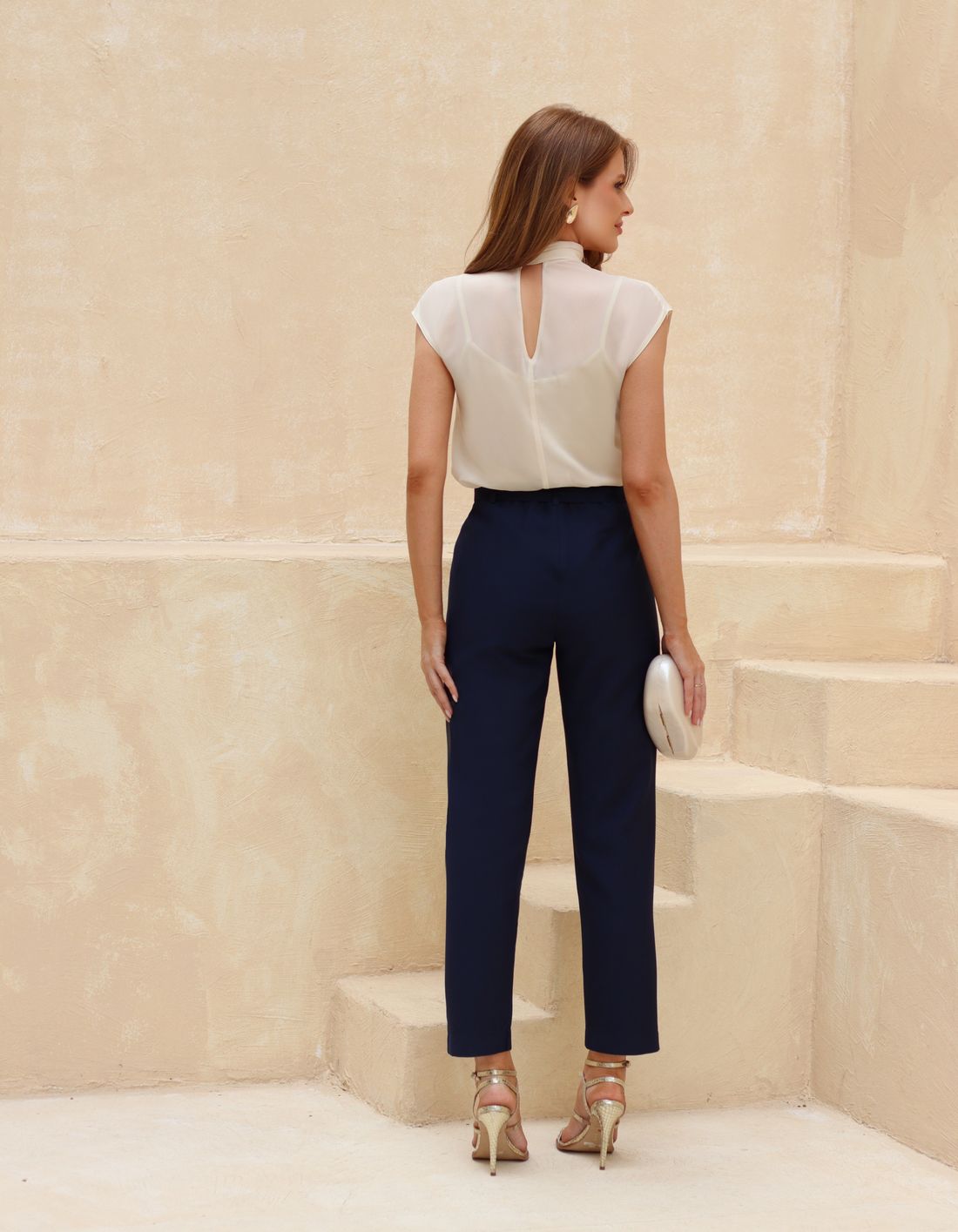 Blusa Crepe Gola Laço - Doce Flor