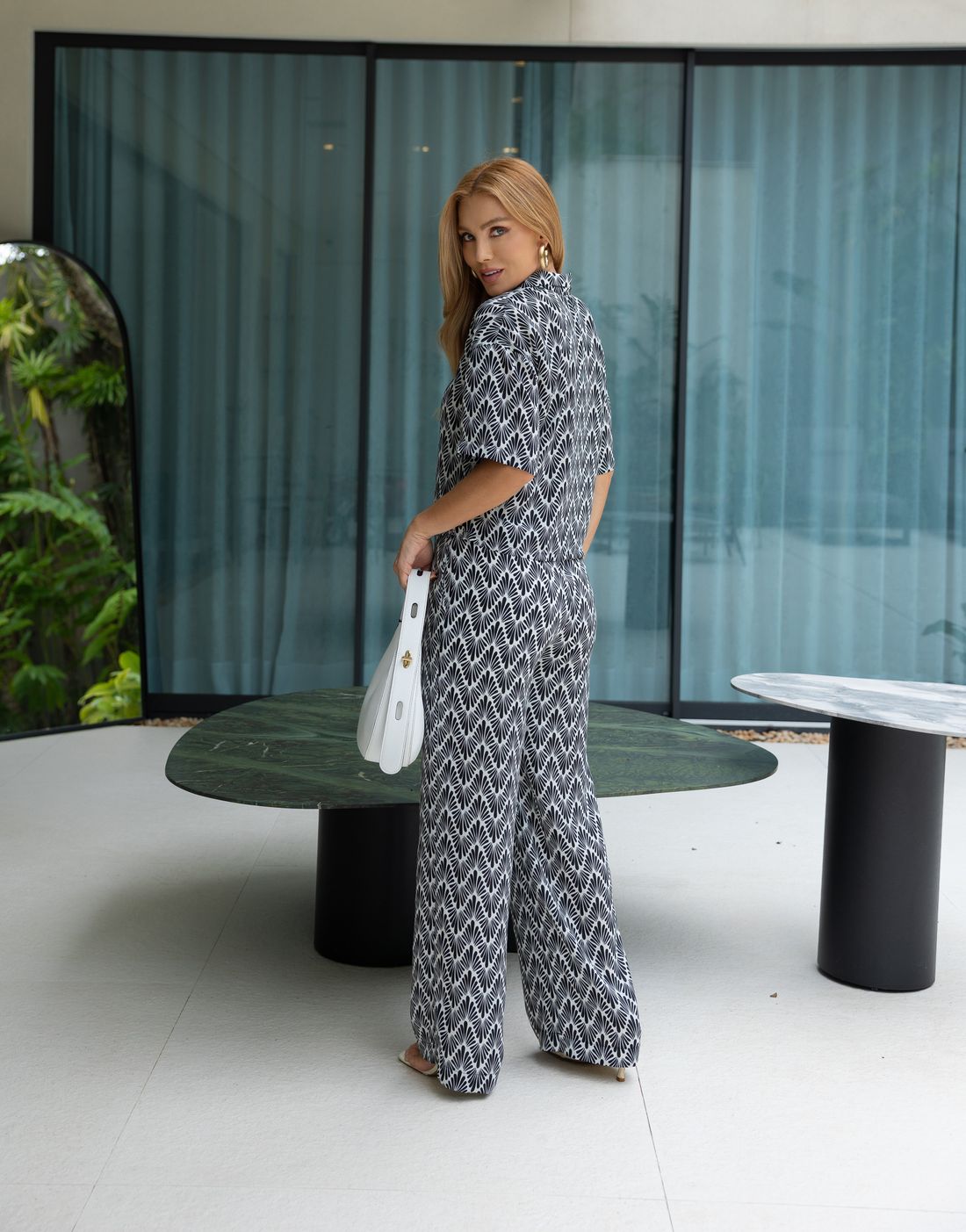 Calça Wide Leg Estampado - Doce Flor