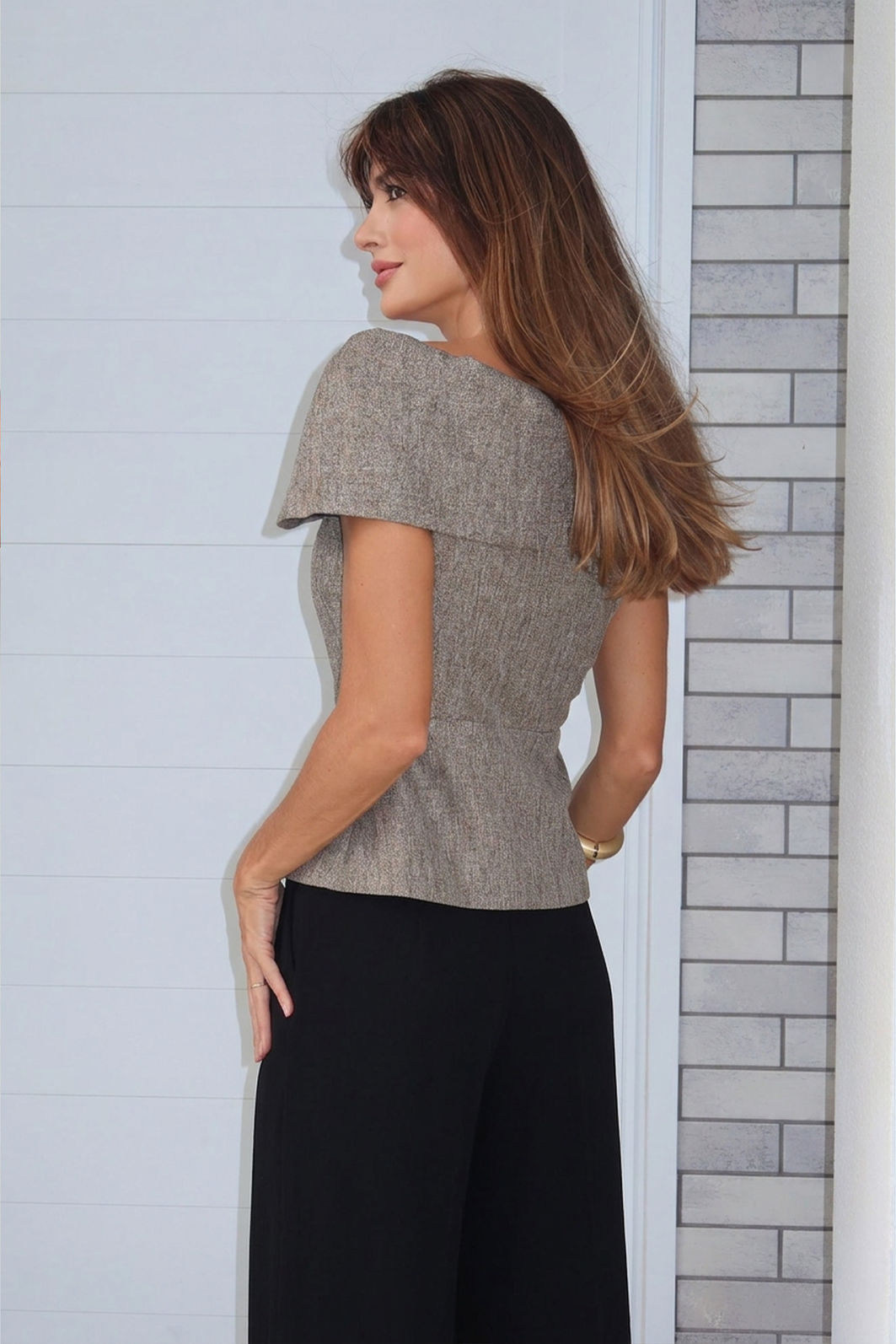 Blusa Tweed Peplum - Unique Chic Blusa Tweed Peplum - Unique Chic