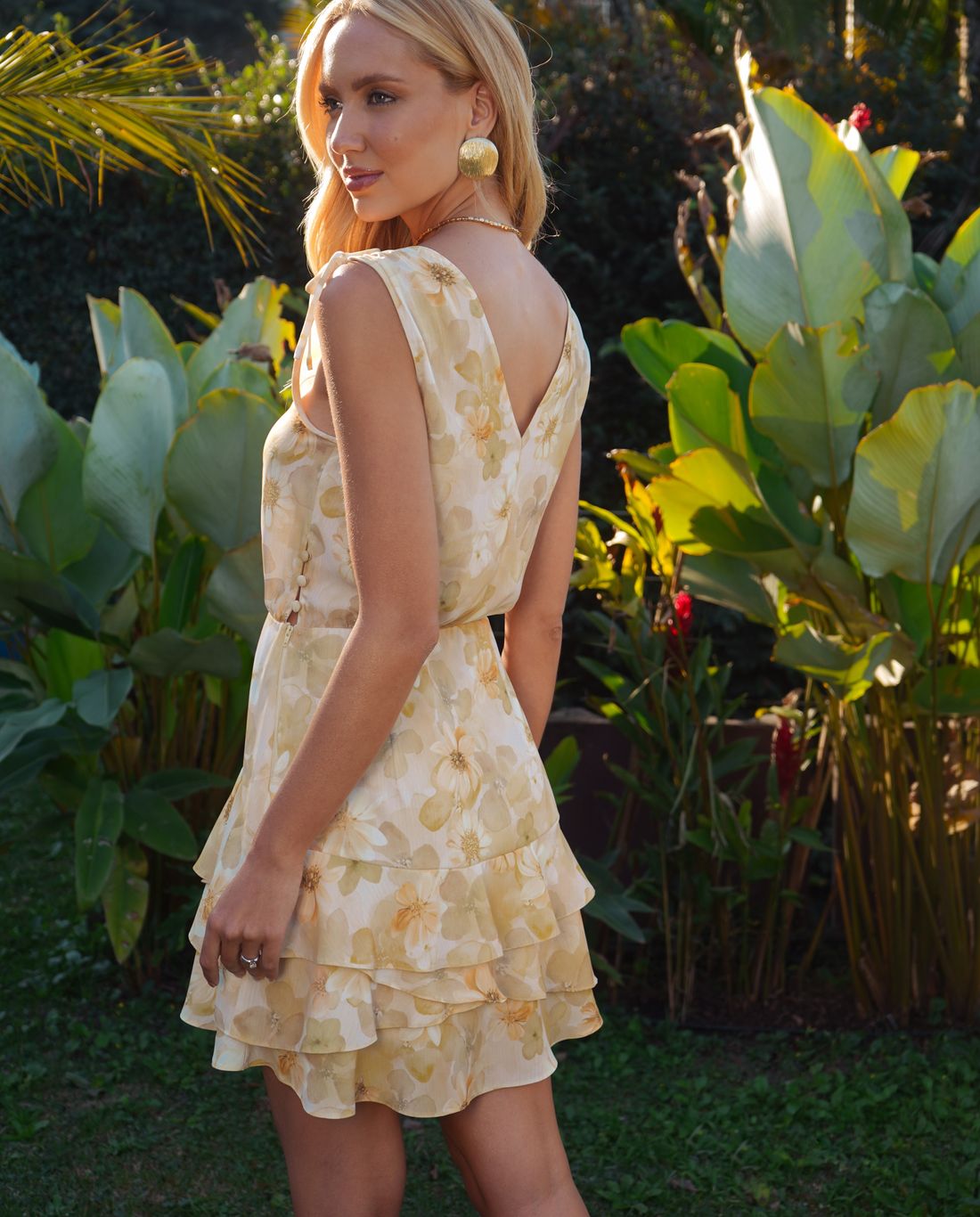 Vestido Curto Camadas Floral-Donna Ritz Vestido Curto Camadas Floral-Donna Ritz