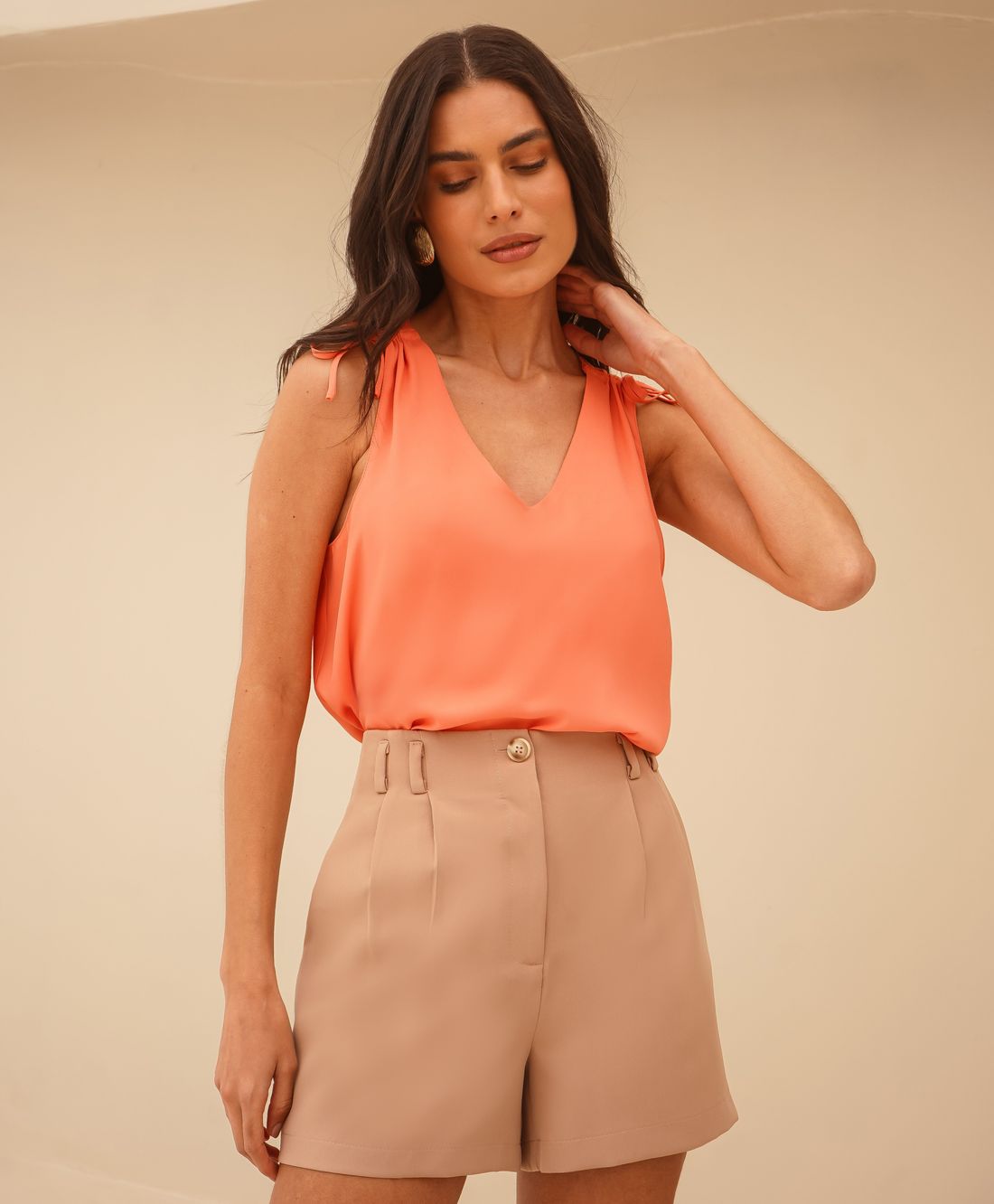 Shorts Prega Passante Span - Donna Ritz