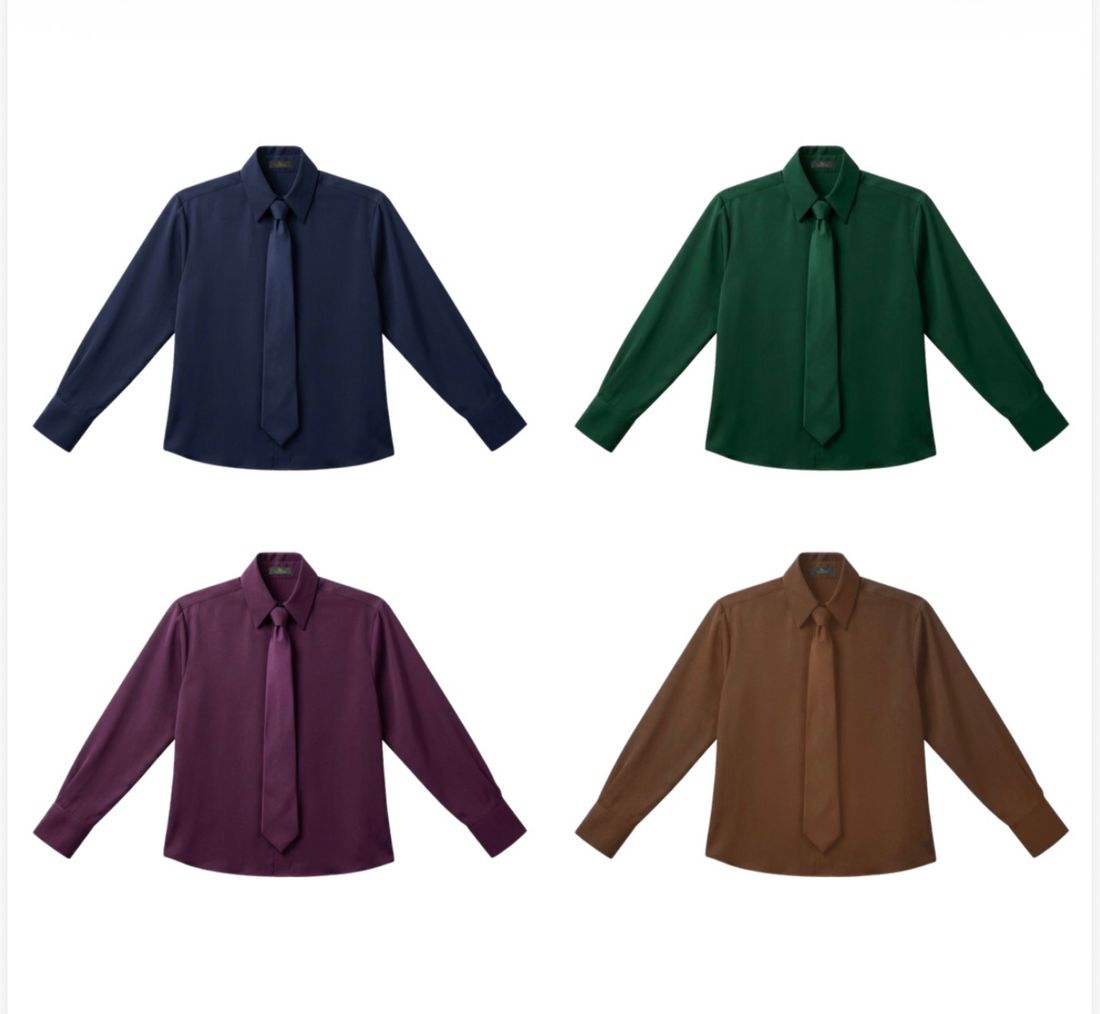 Camisa Feminina Acetinada Gravata - Doce Flor