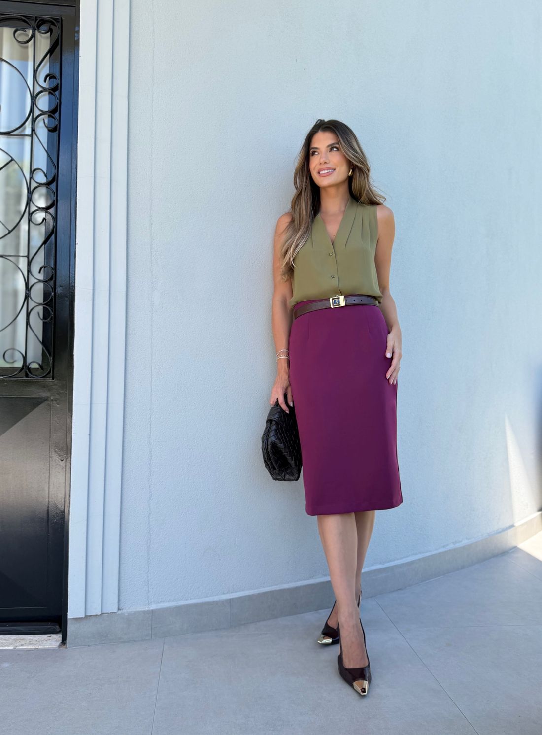 Camisa Regata Crepe com Pregas - Doce Flor