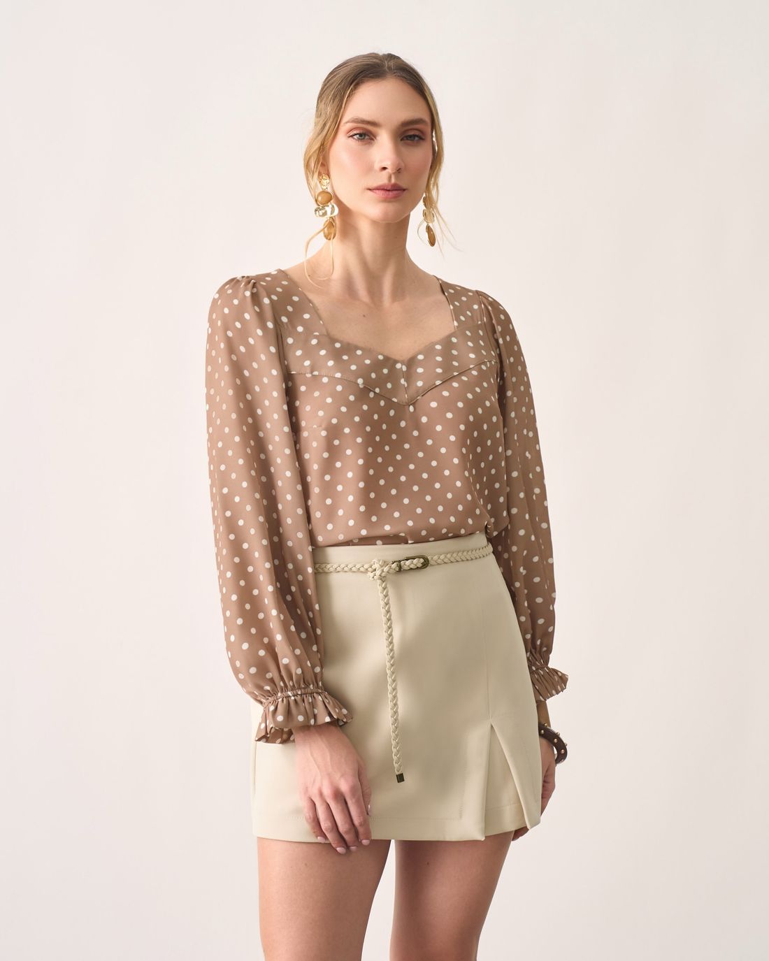 Blusa Crepe Manga Longa Poás - Milalai Blusa Crepe Manga Longa Poás - Milalai