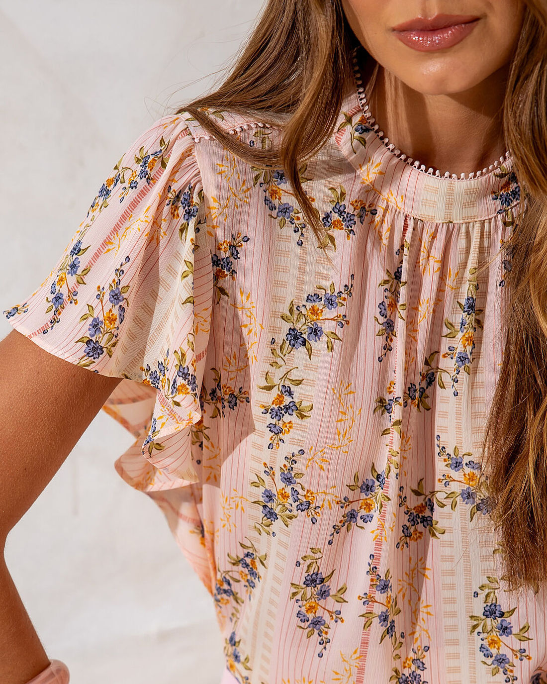 Blusa Floral Manga Jabot - Doce Flor Blusa Floral Manga Jabot - Doce Flor