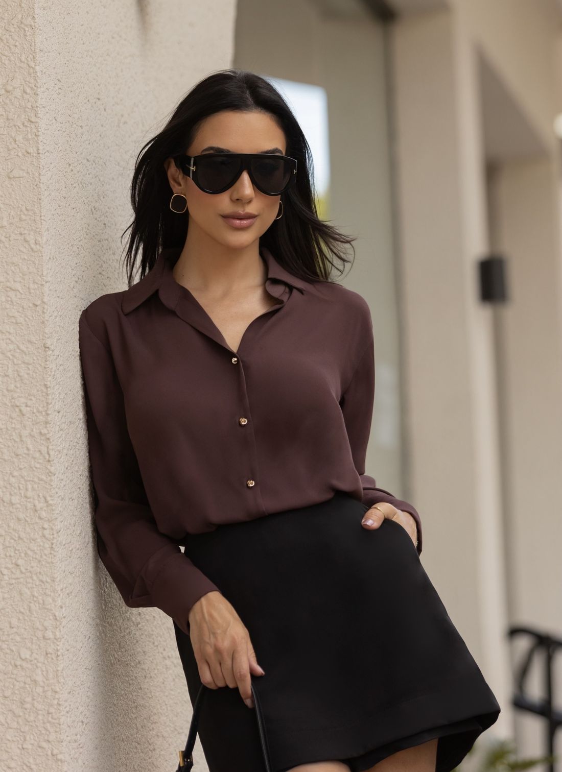 Camisa Crepe Oversized Botão Orgânico - Milalai