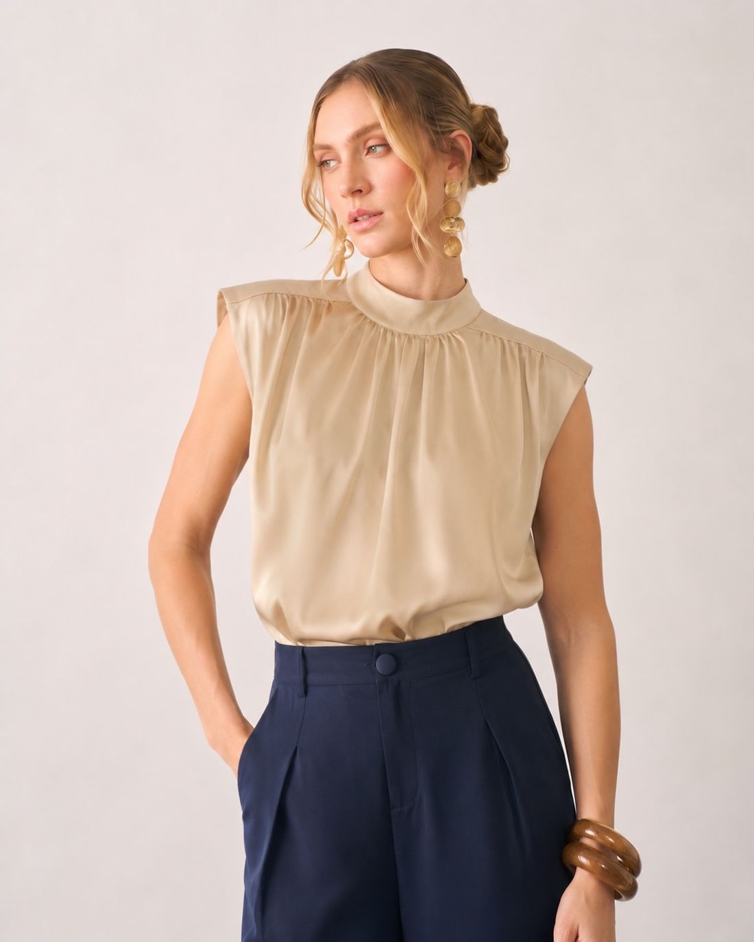 Blusa Crepe Acetinado - Milalai Blusa Crepe Acetinado - Milalai