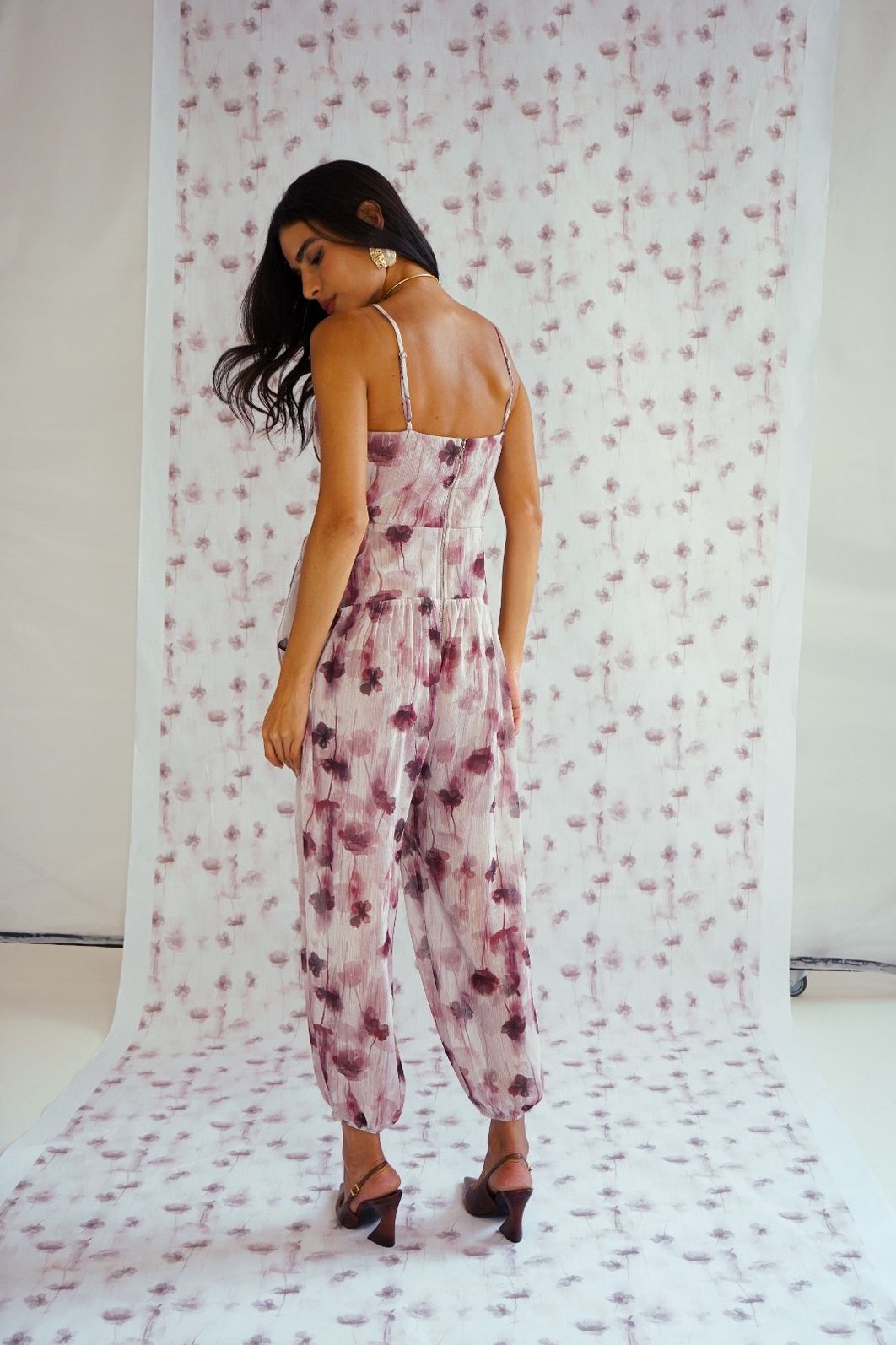 Macacão Harem Estampa Floral Exclusiva - Donna Ritz